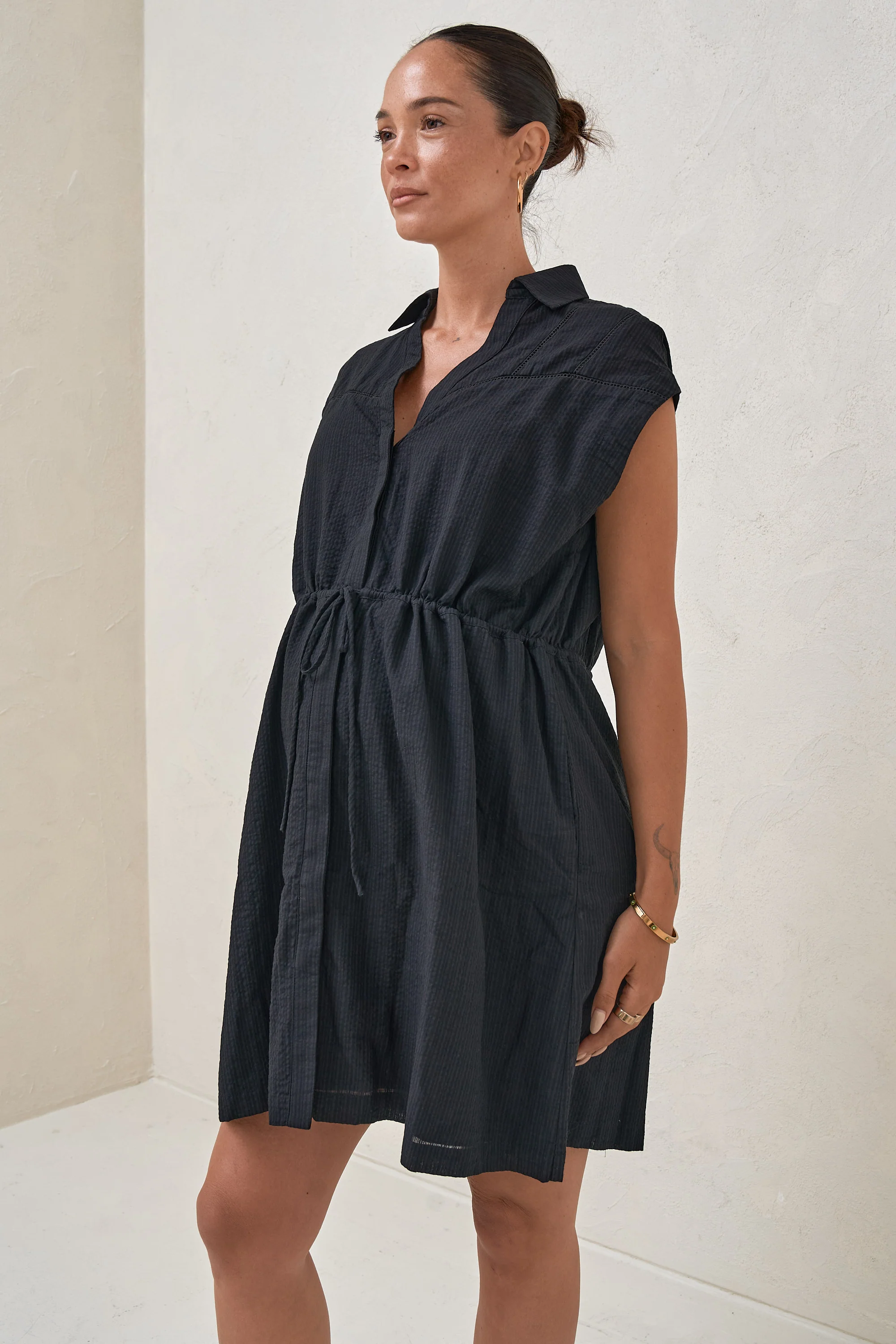 Coastline Shirt Dress - Black - Image 2