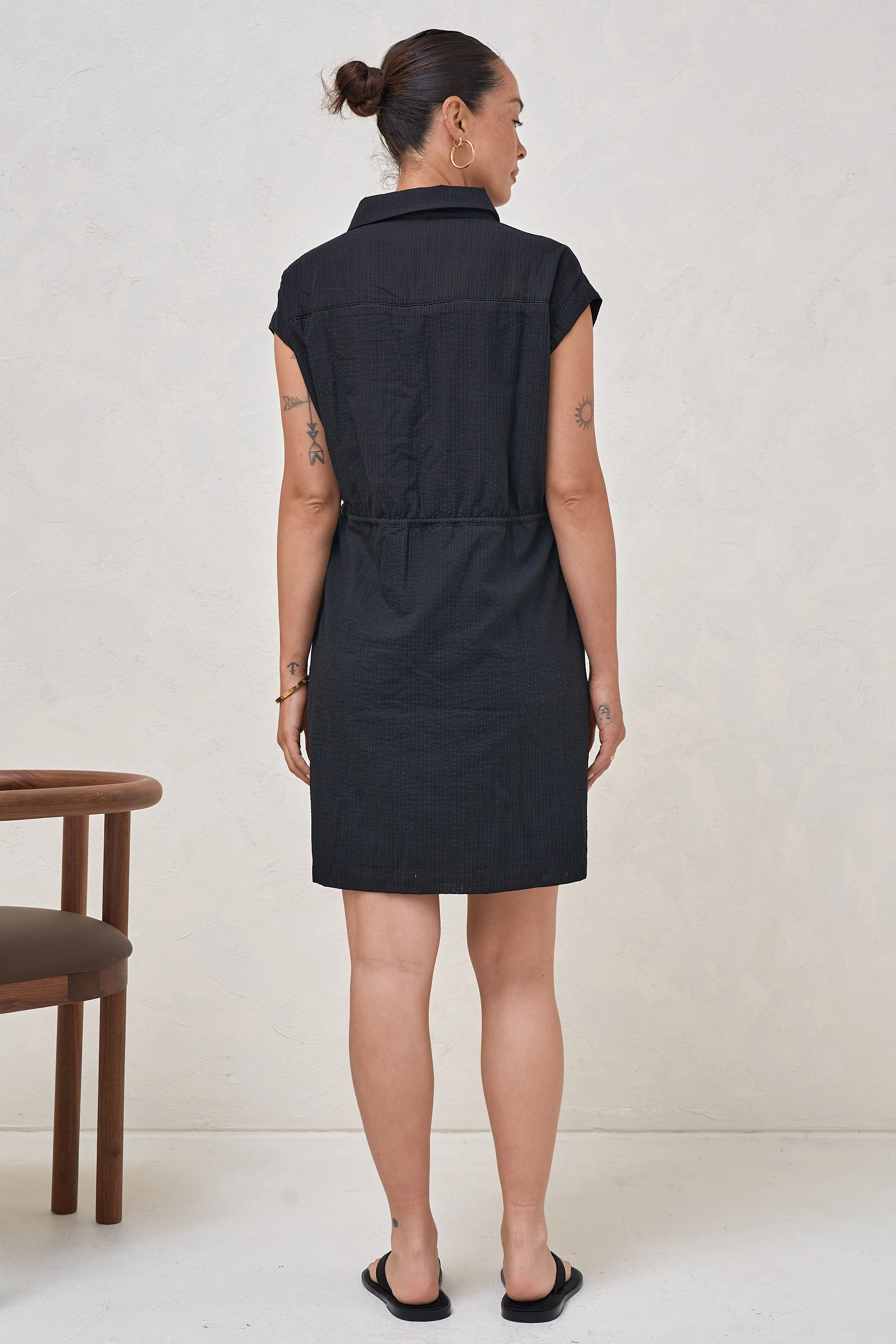 Coastline Shirt Dress - Black - Image 3