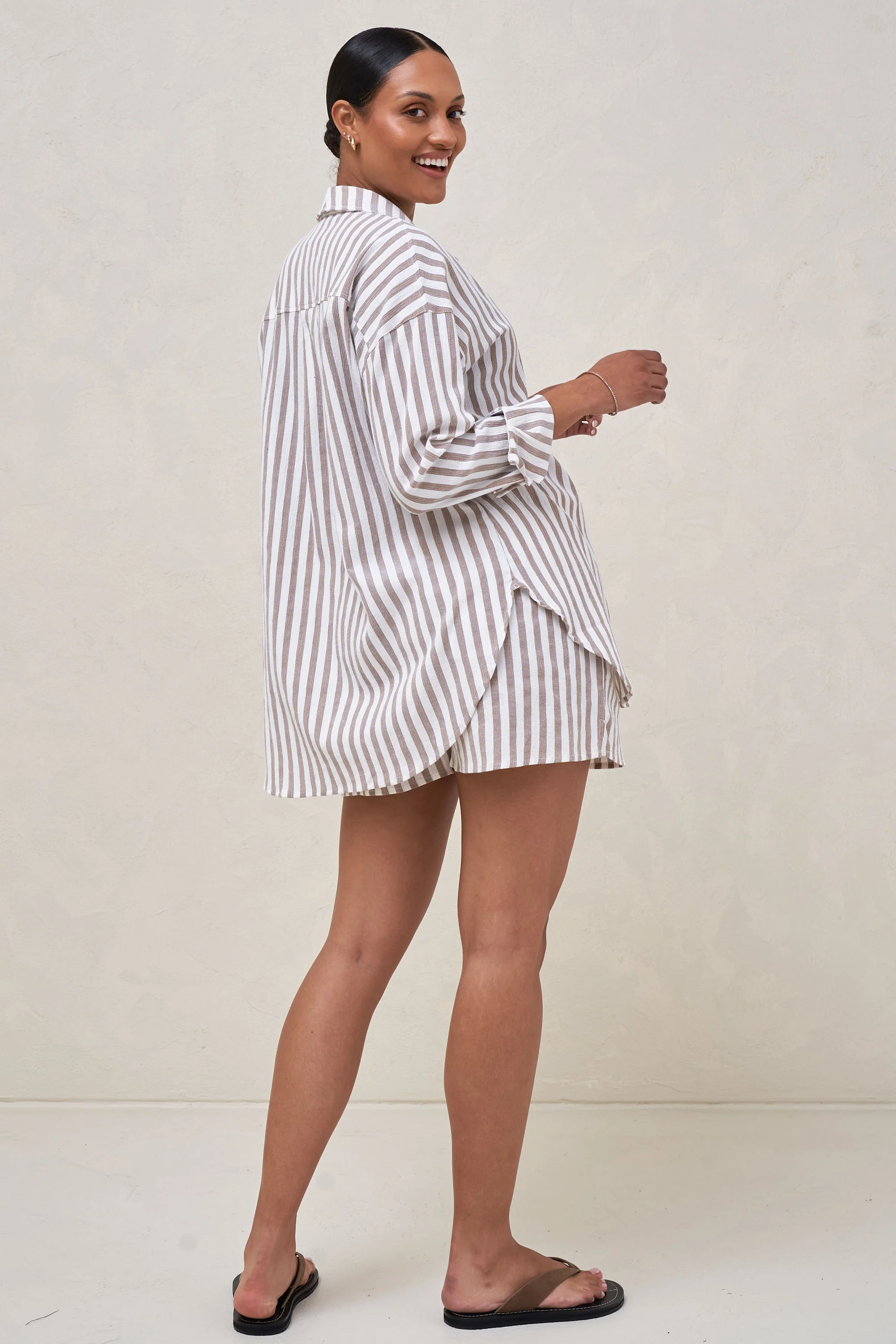 Perpetual Stripe Shirt - Mocha Stripe - Image 3