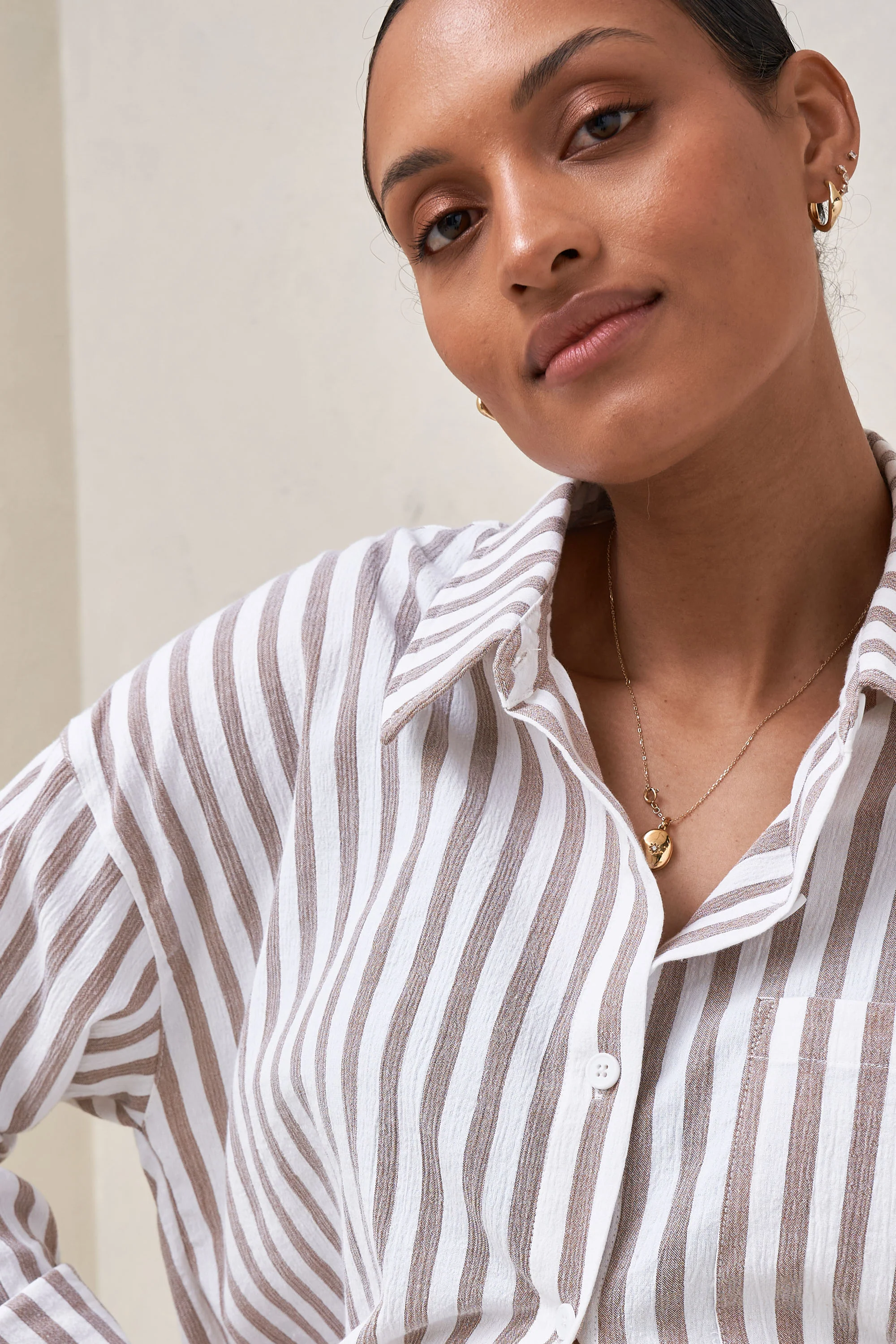 Perpetual Stripe Shirt - Mocha Stripe - Image 4