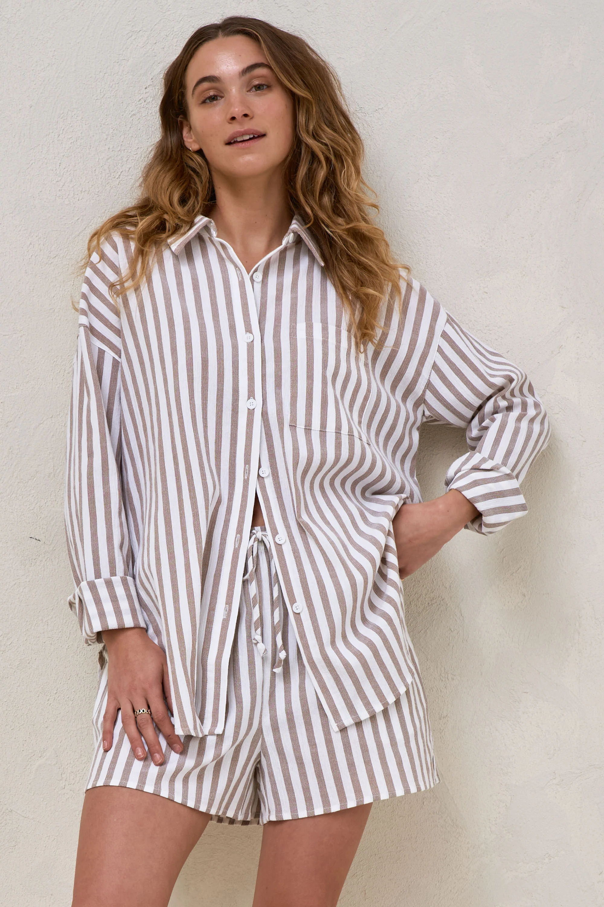 Perpetual Stripe Shirt - Mocha Stripe - Image 6