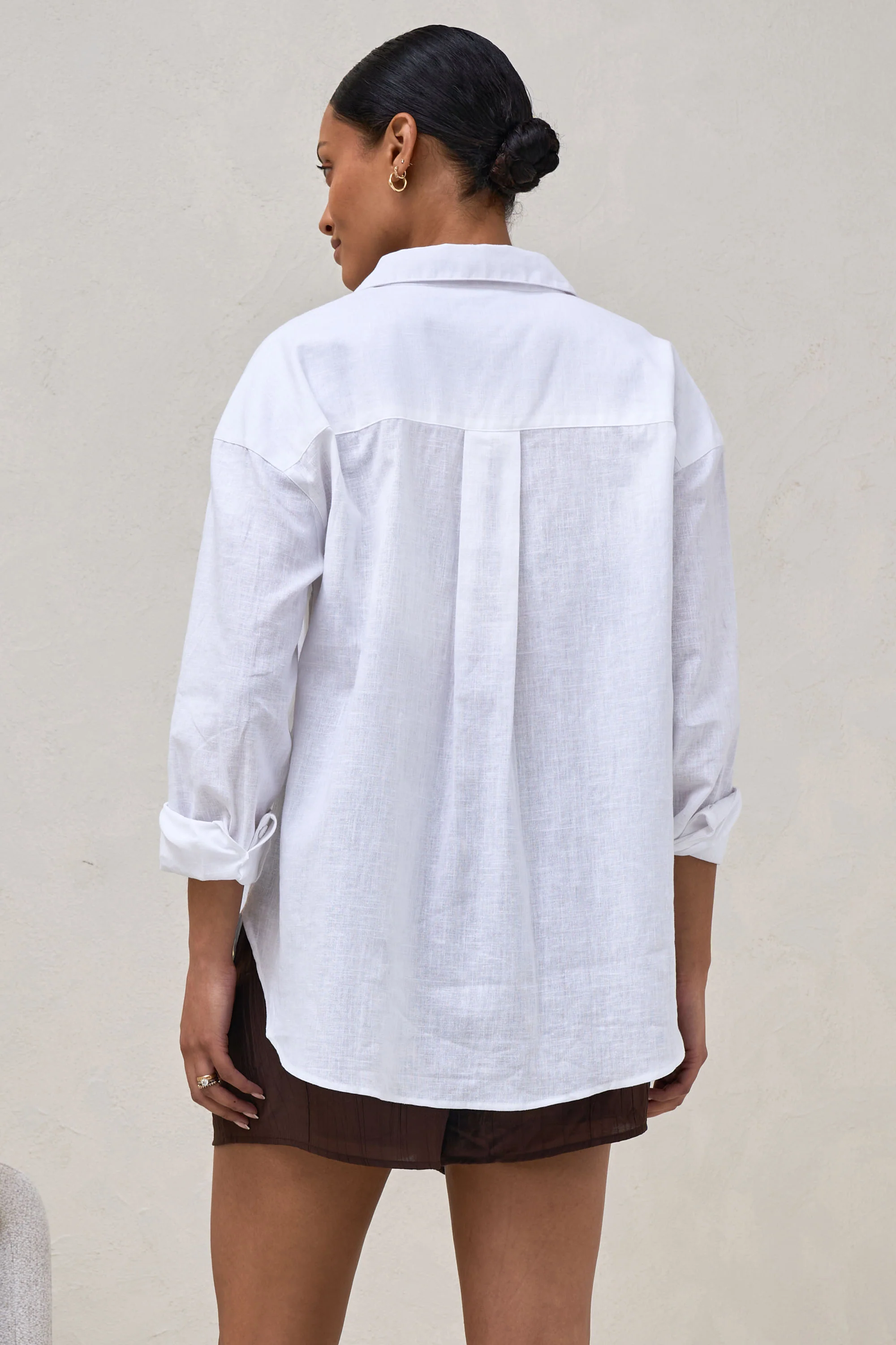 Timeless Relaxed Linen Shirt - White - Image 3