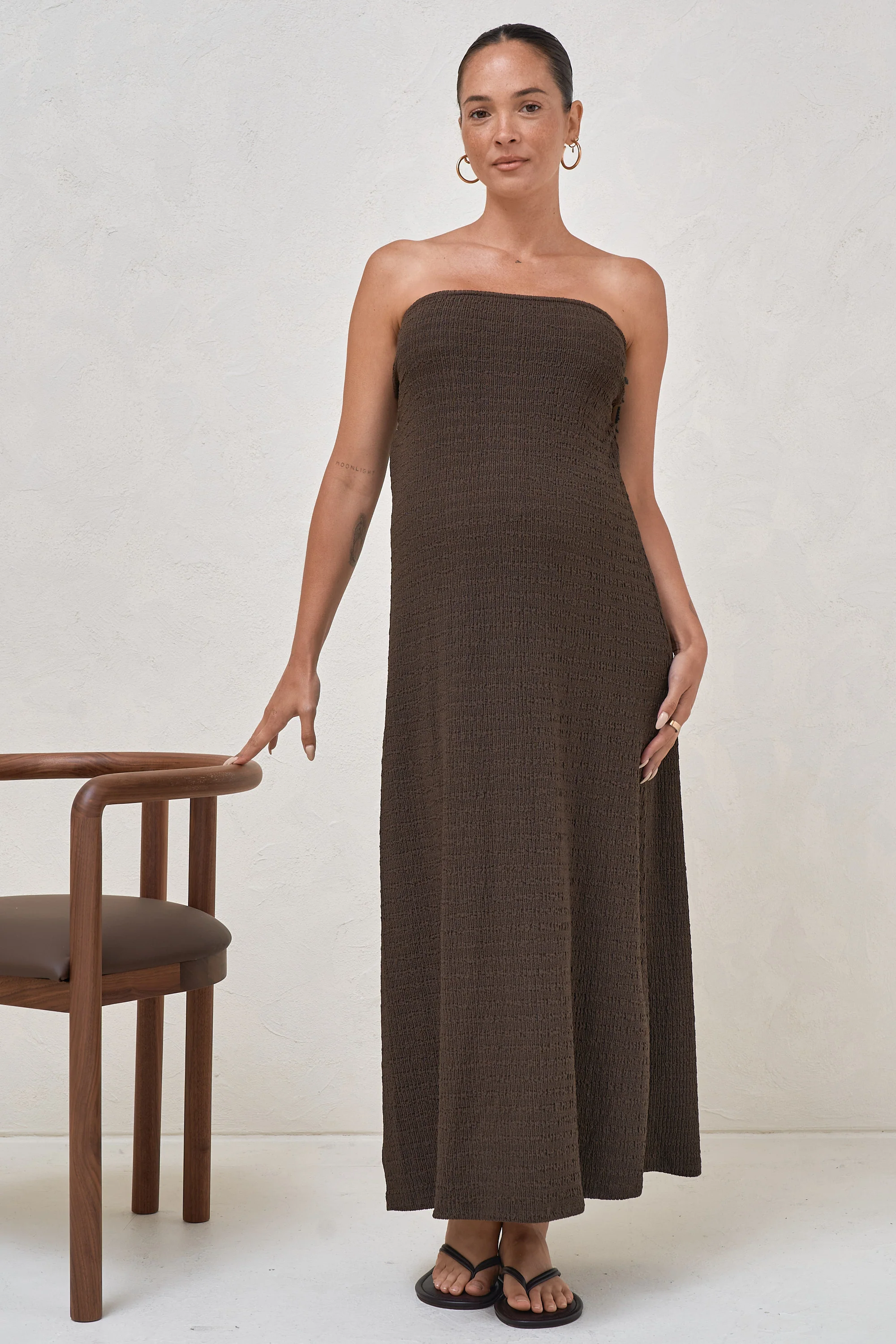 Mood  Shift Strapless Dress - Chocolate