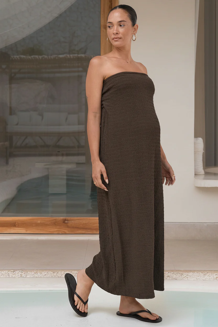 Mood  Shift Strapless Dress - Chocolate - Image 5