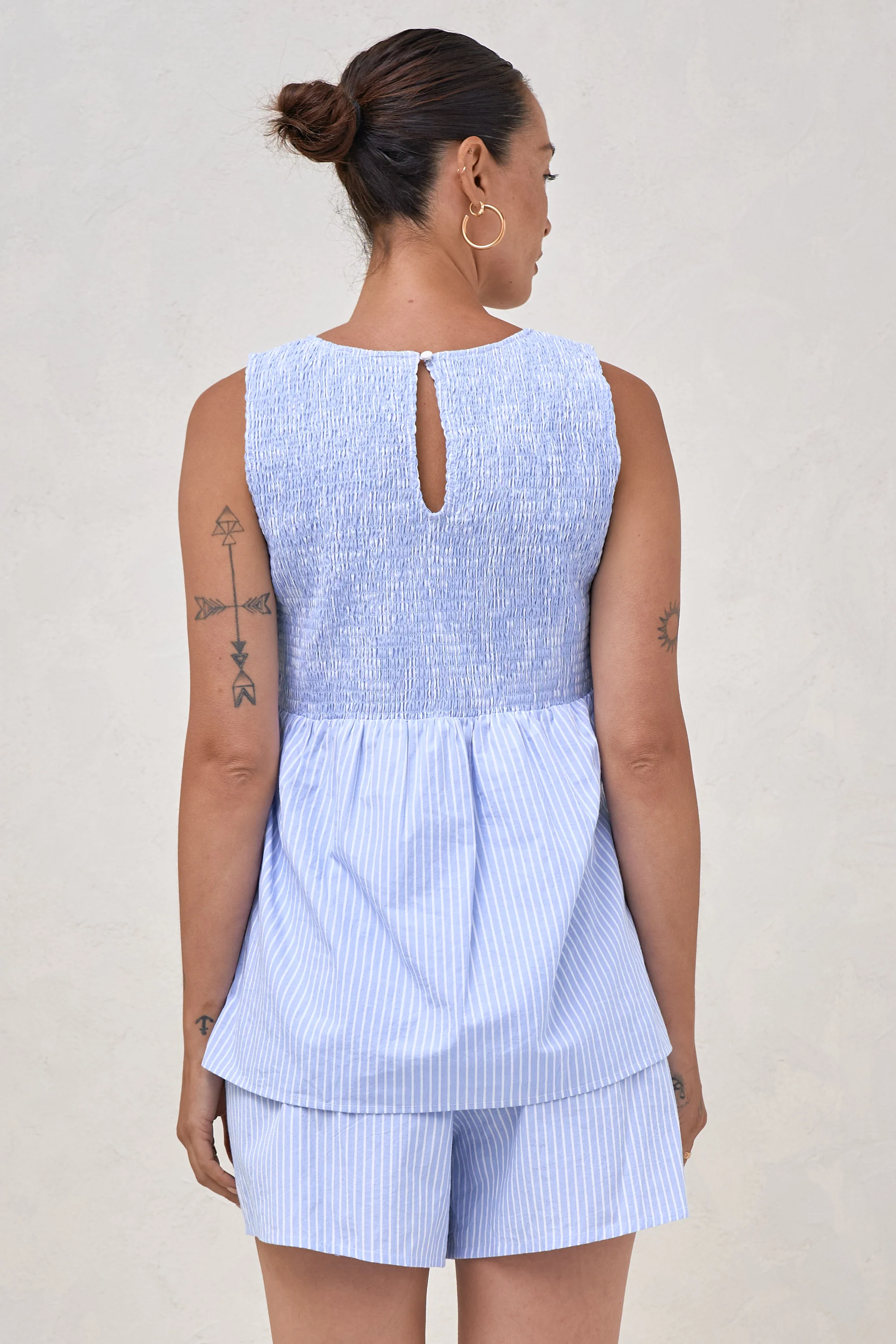 Plot Twist Woven Top - Blue/White Stripe - Image 3