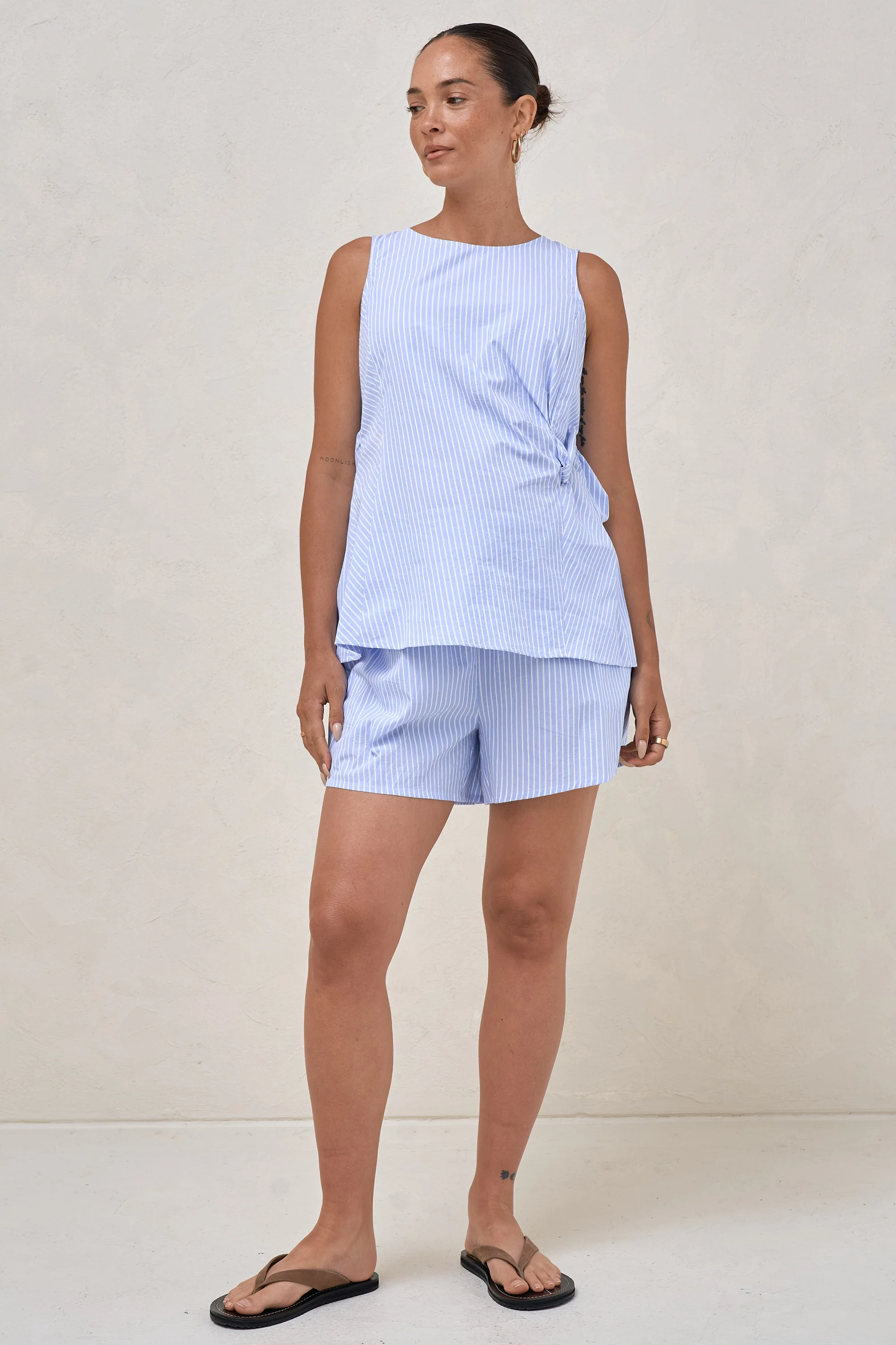 Plot Twist Woven Top - Blue/White Stripe - Image 4