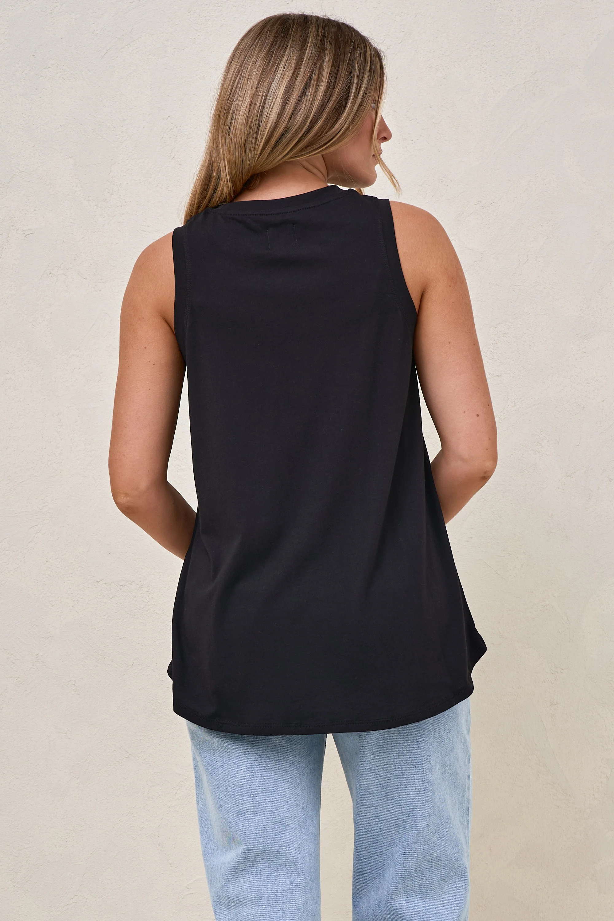 Into It Curved Hem Tank - Black - Image 8