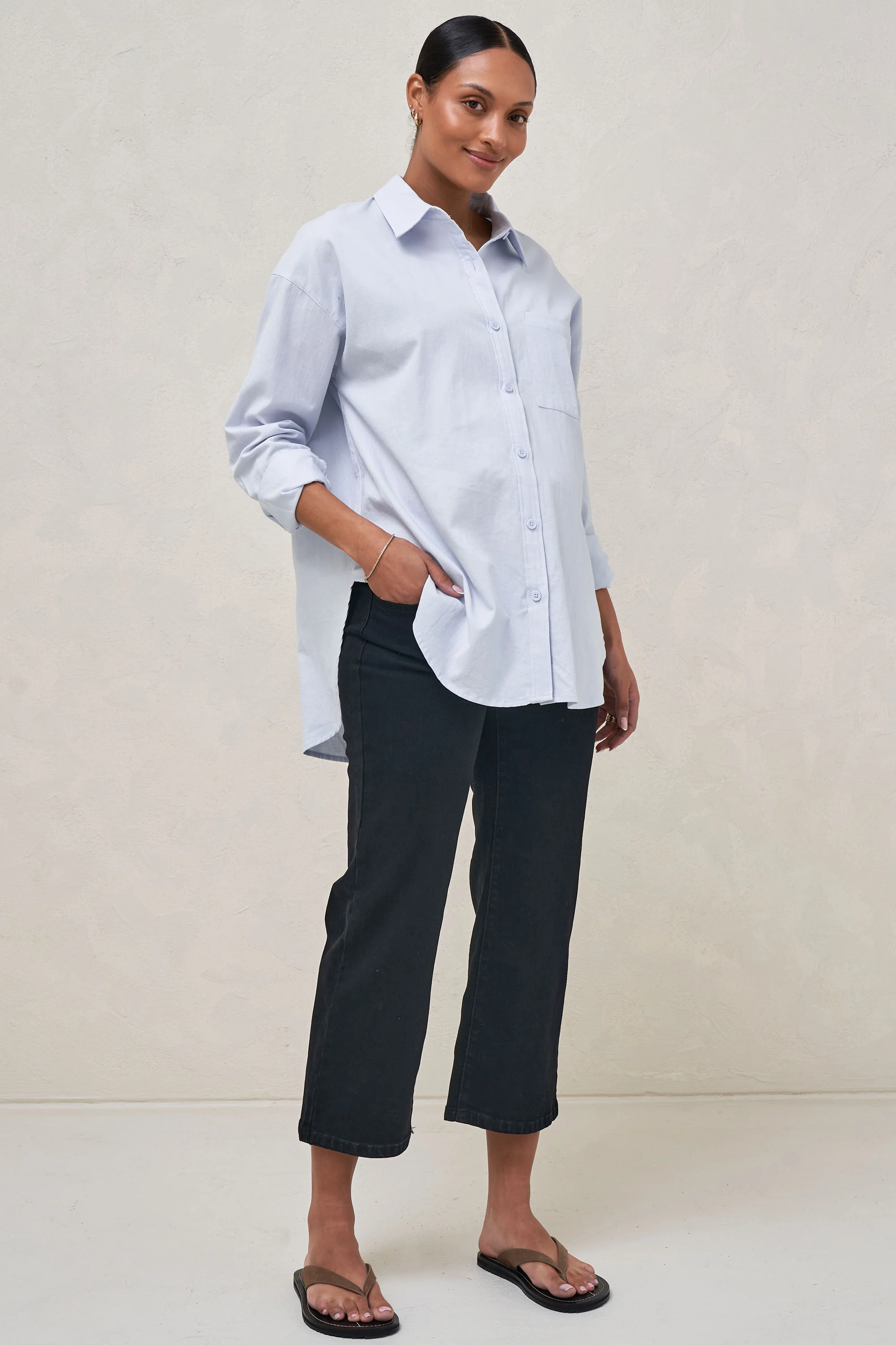 Walk The Talk Crop Wide Jean - Washed Black - Image 5