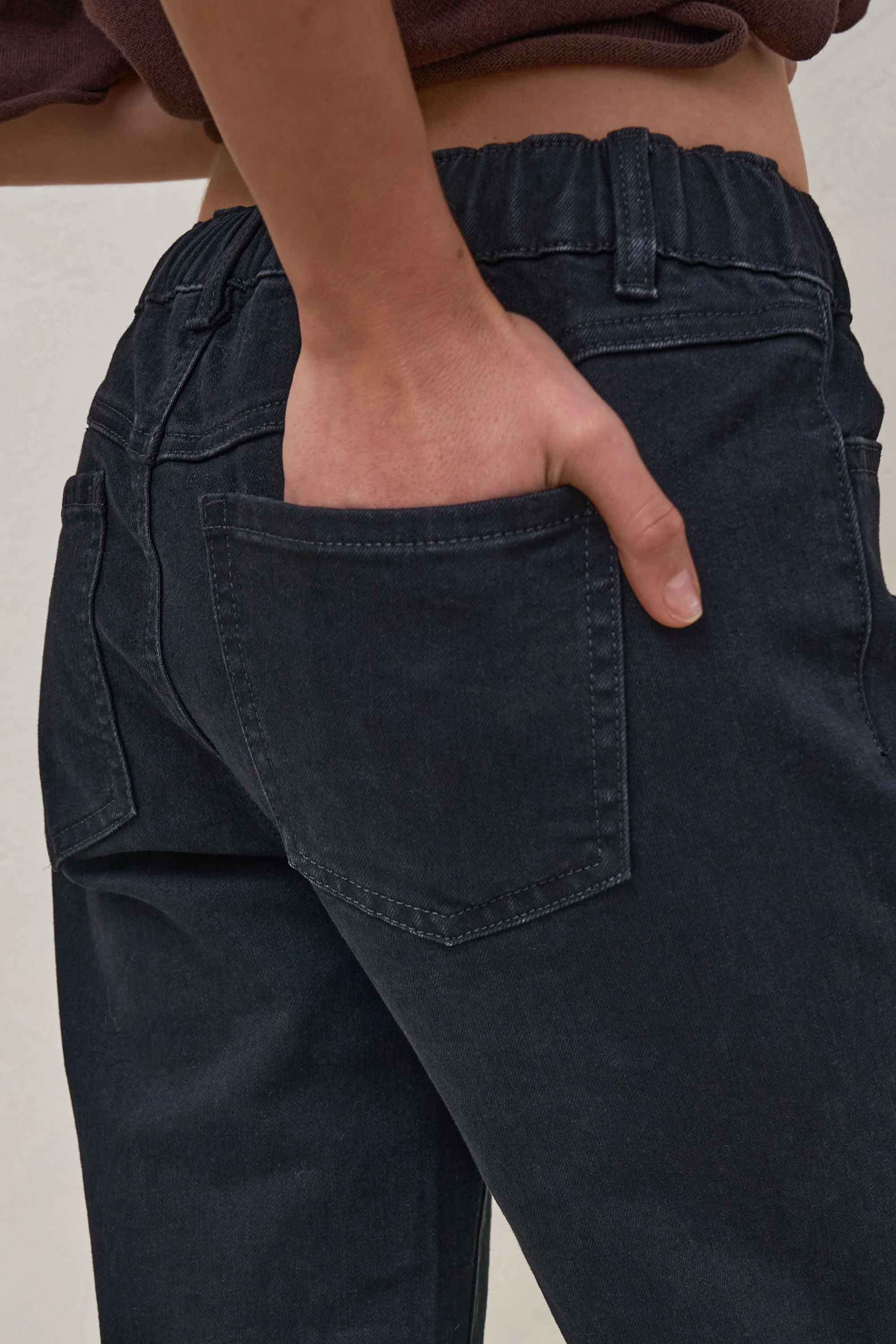 Walk The Talk Crop Wide Jean - Washed Black - Image 9
