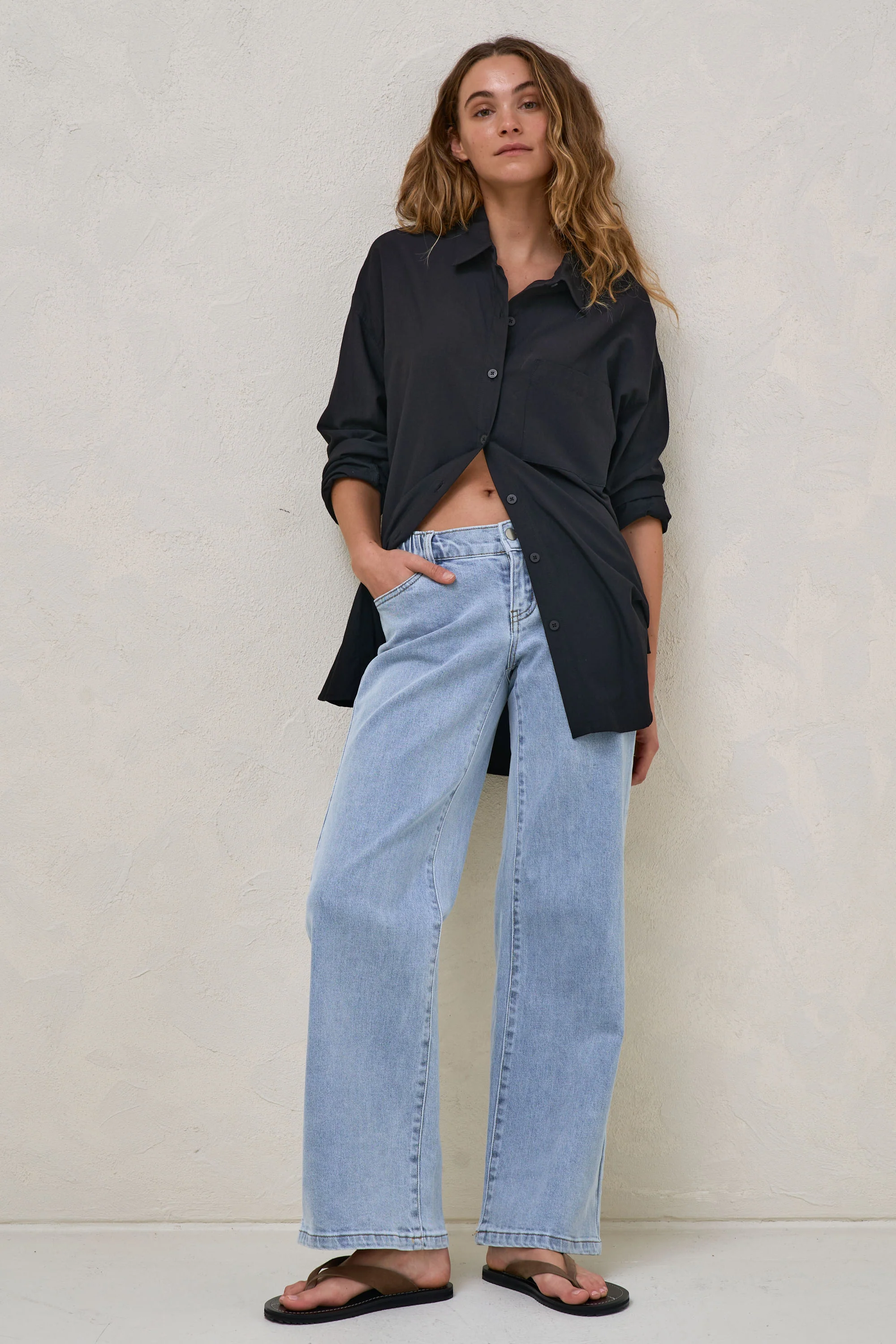 Day By Day Wide Leg Jeans - Pacific Blue - Image 10
