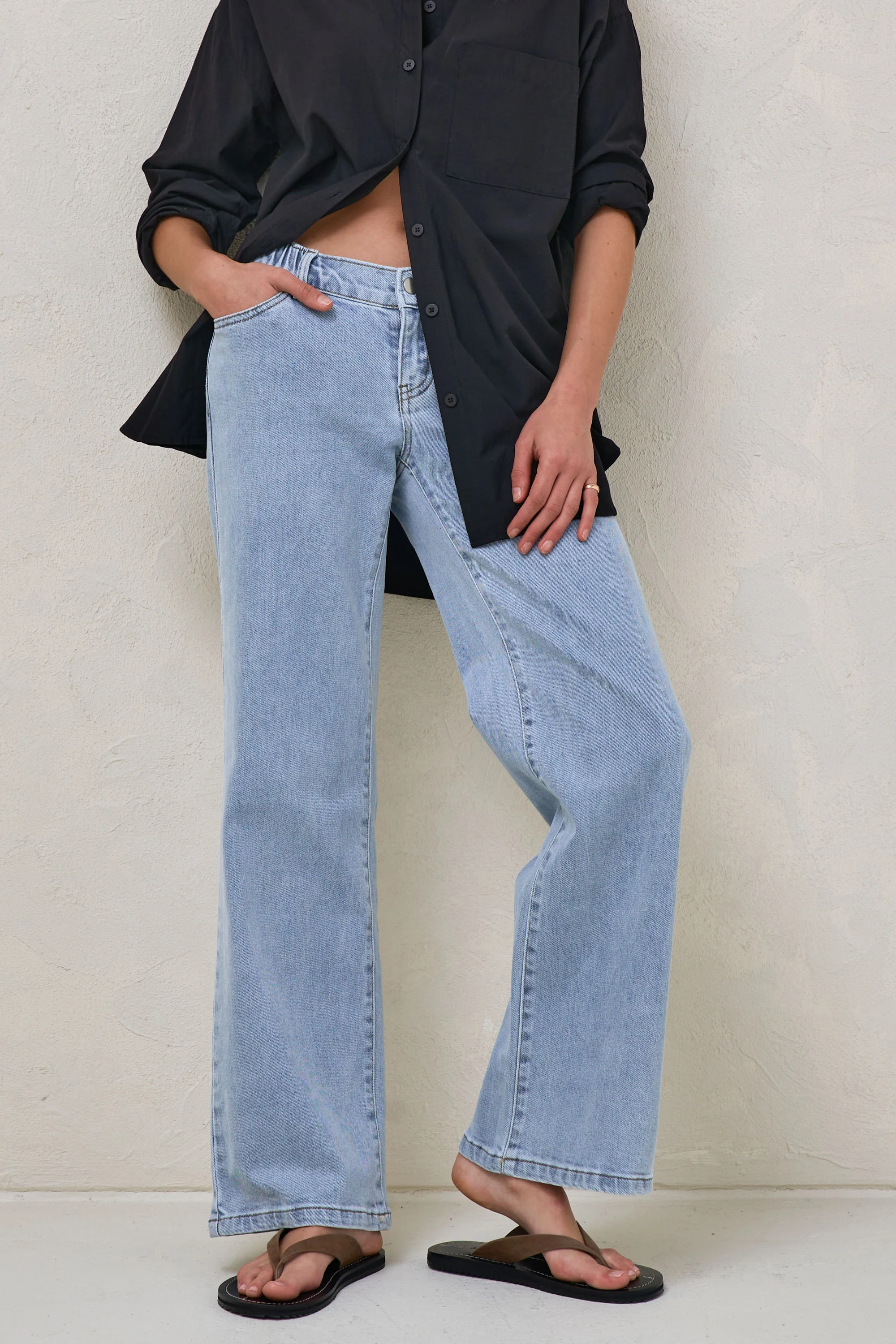 Day By Day Wide Leg Jeans - Pacific Blue - Image 6
