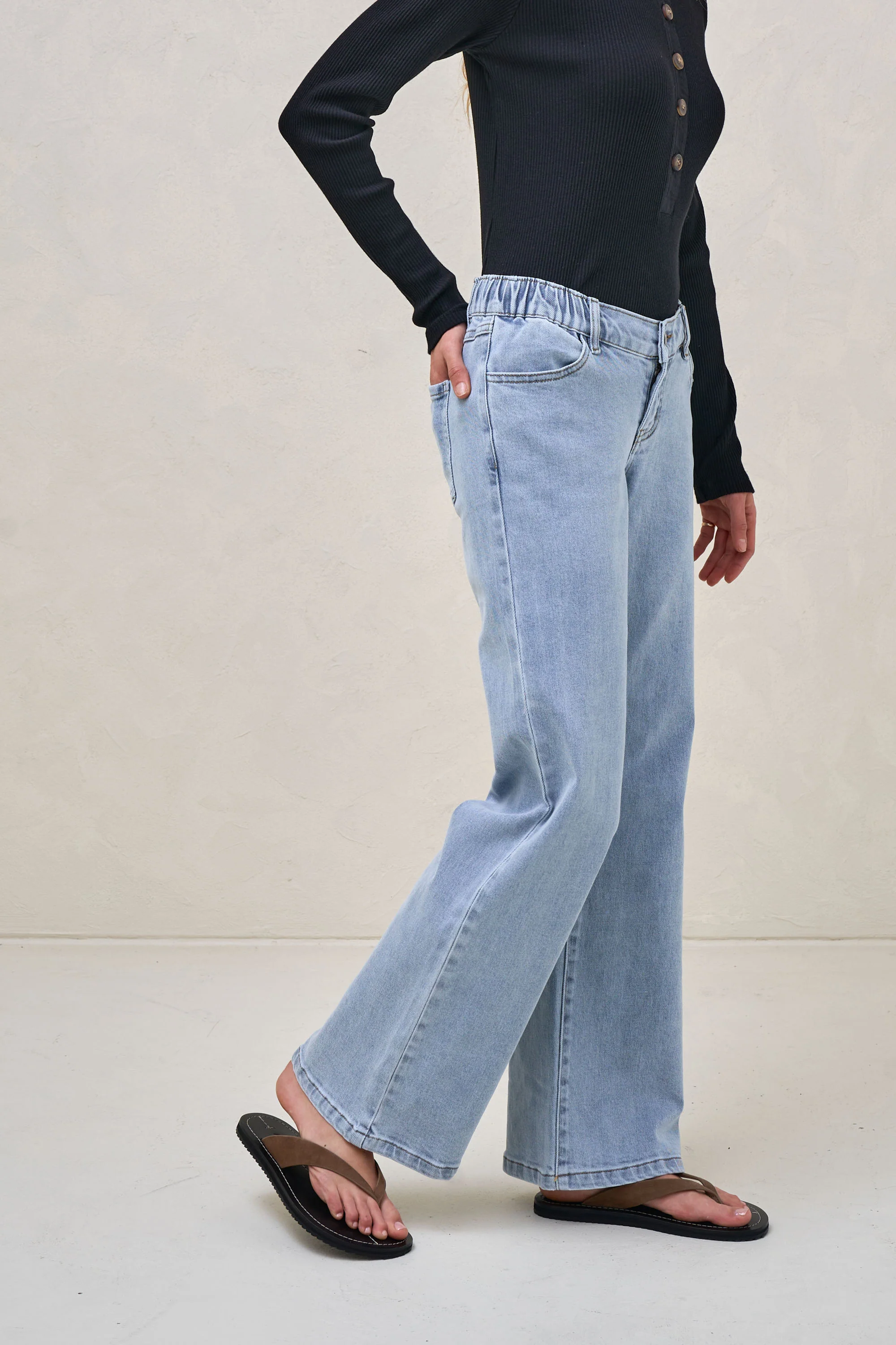 Day By Day Wide Leg Jeans - Pacific Blue - Image 7