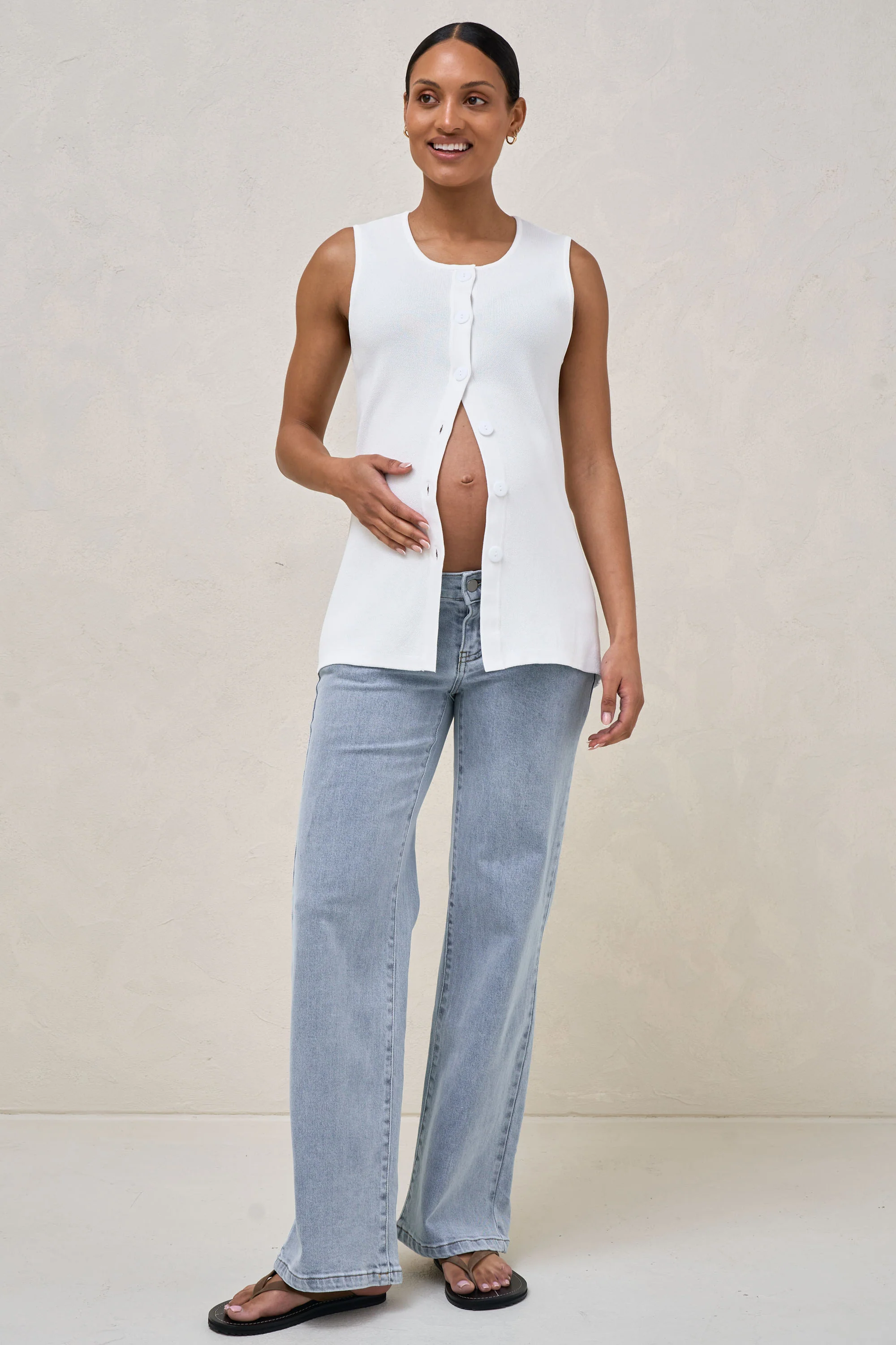 Sunday Best Button Vest - Ivory* - Image 5