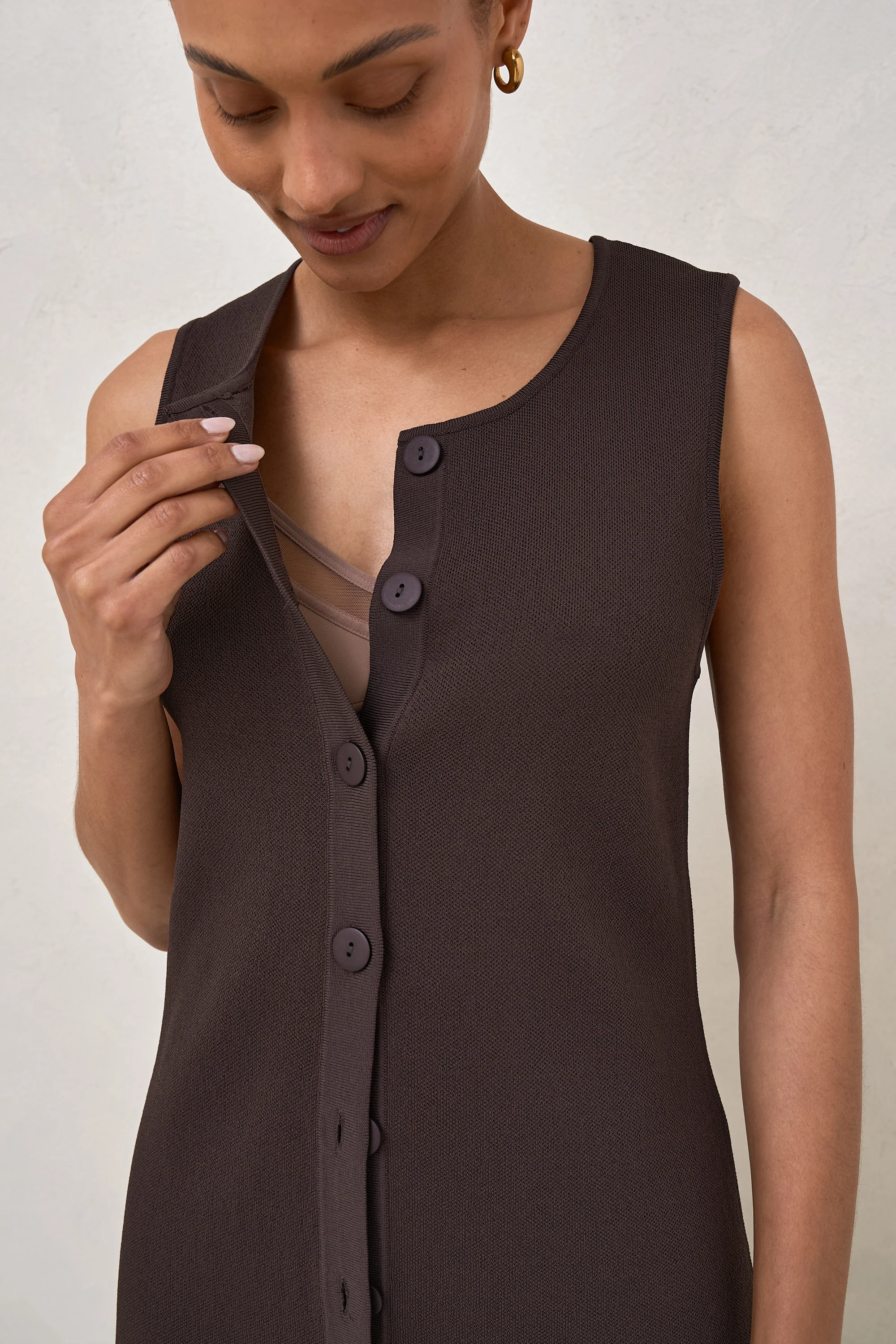 Sunday Best Button Vest - Chocolate - Image 10