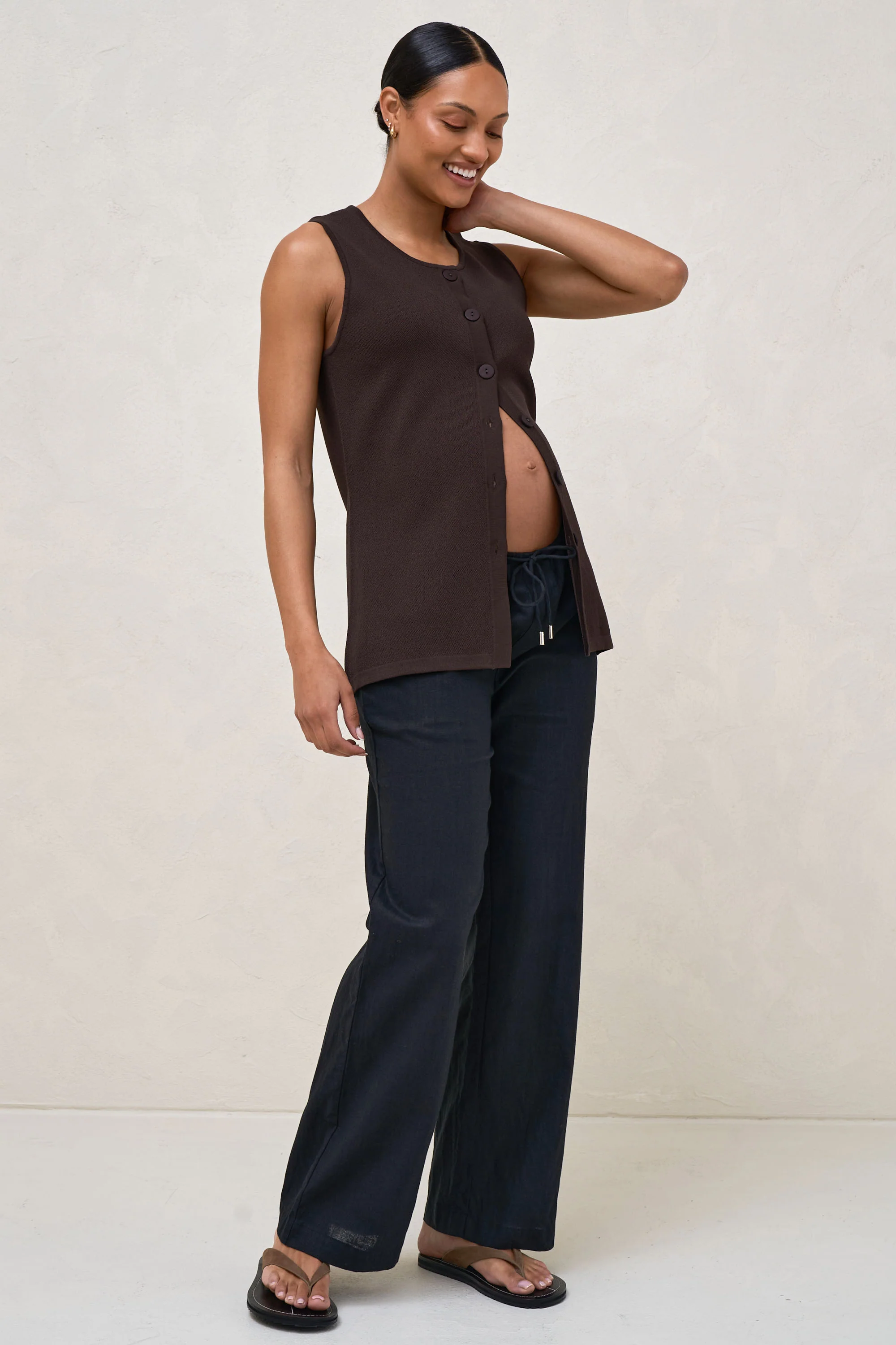 Sunday Best Button Vest - Chocolate - Image 5