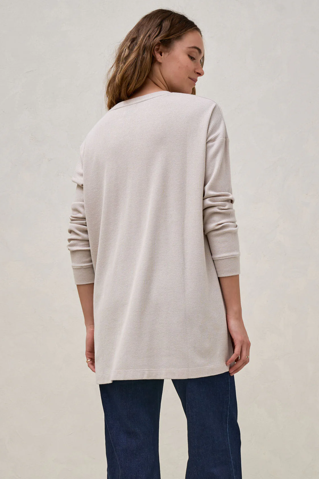 All For Us Waffle Henley - Stone - Image 8