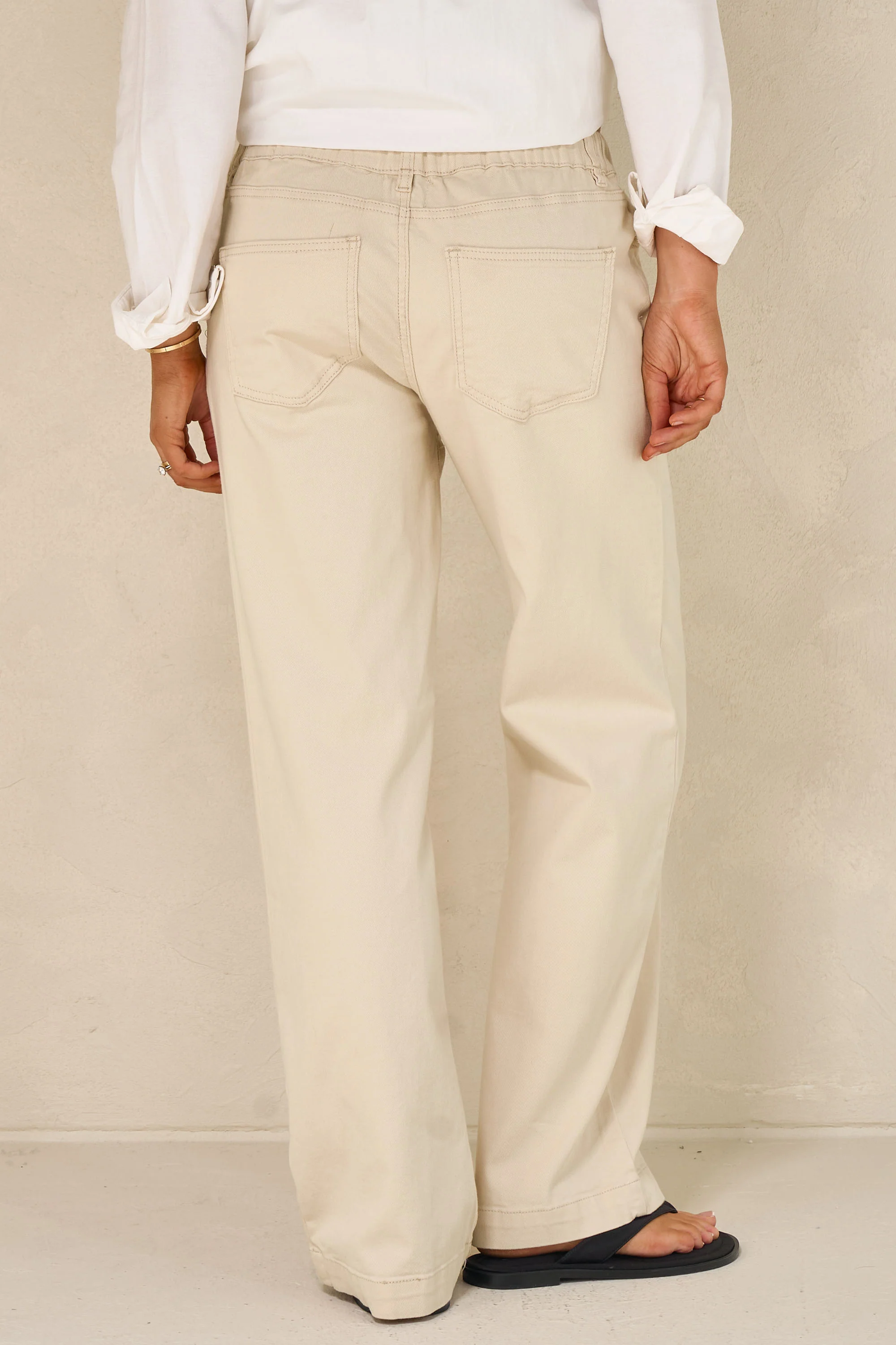 Frequent Wide Leg Jean - Ecru - Image 8