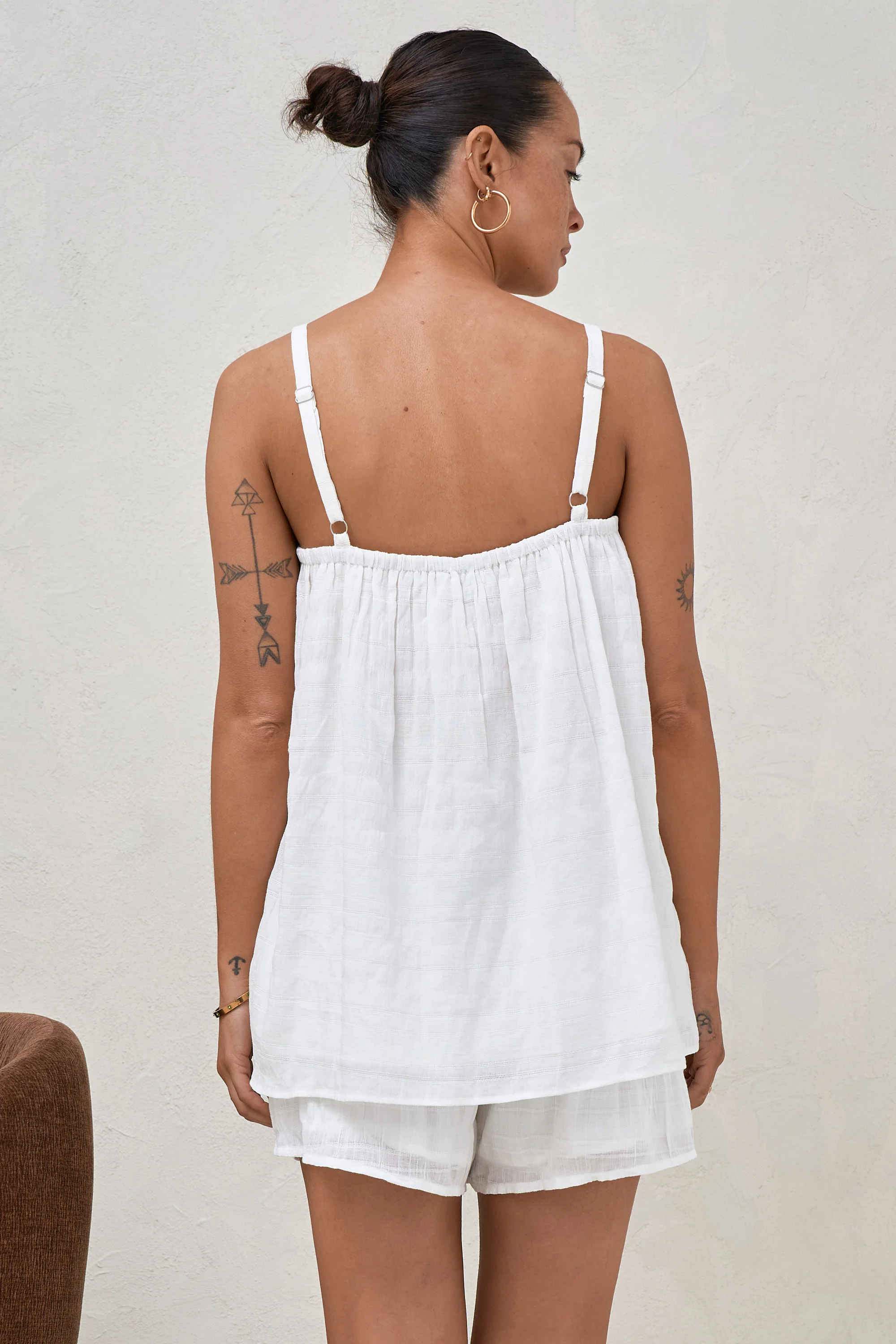 On A Whim Woven Tank -White - Image 4