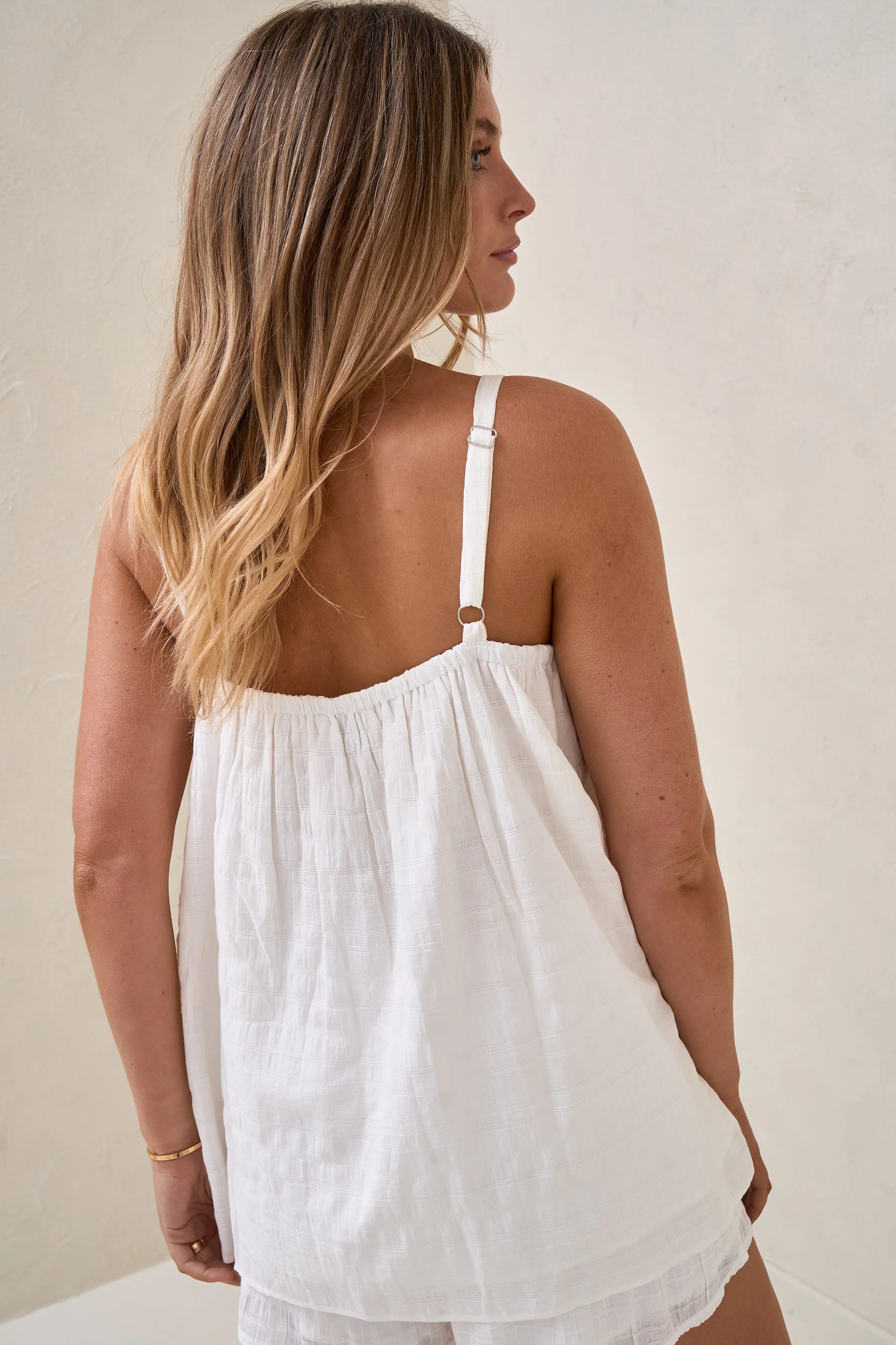 On A Whim Woven Tank -White - Image 9