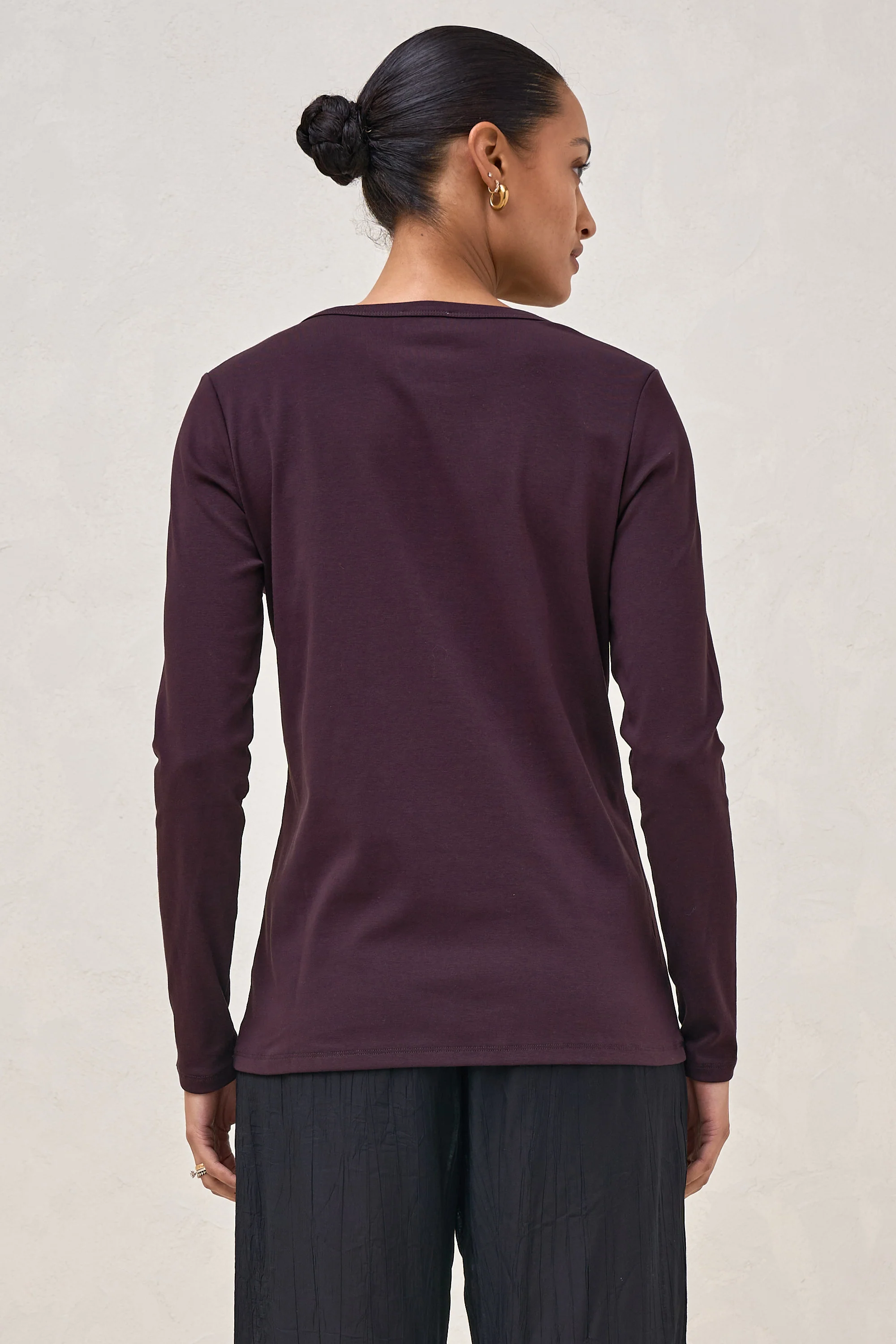 Whispers Long Sleeve Nursing Top - Deep Plum - Image 10