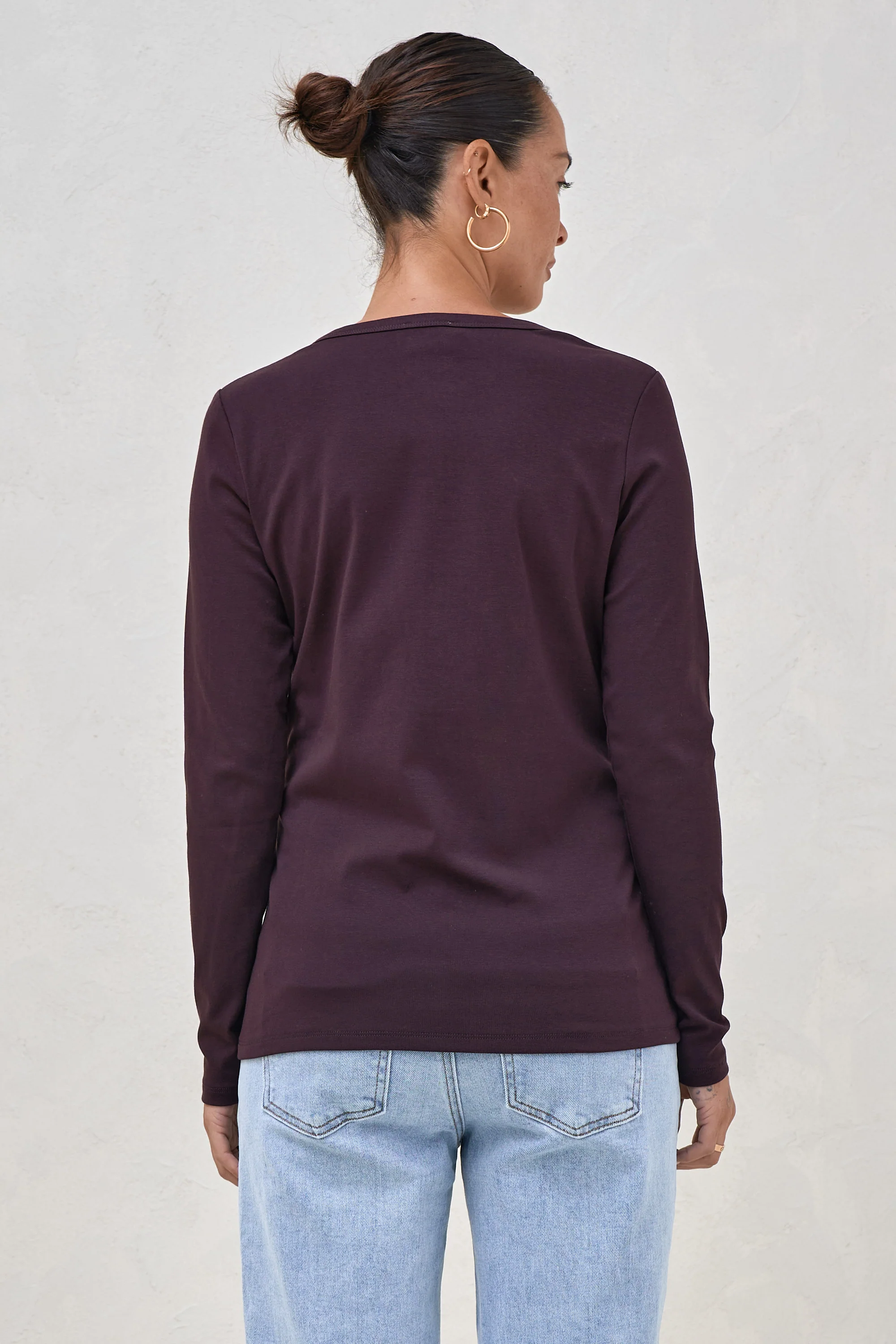 Whispers Long Sleeve Nursing Top - Deep Plum - Image 3