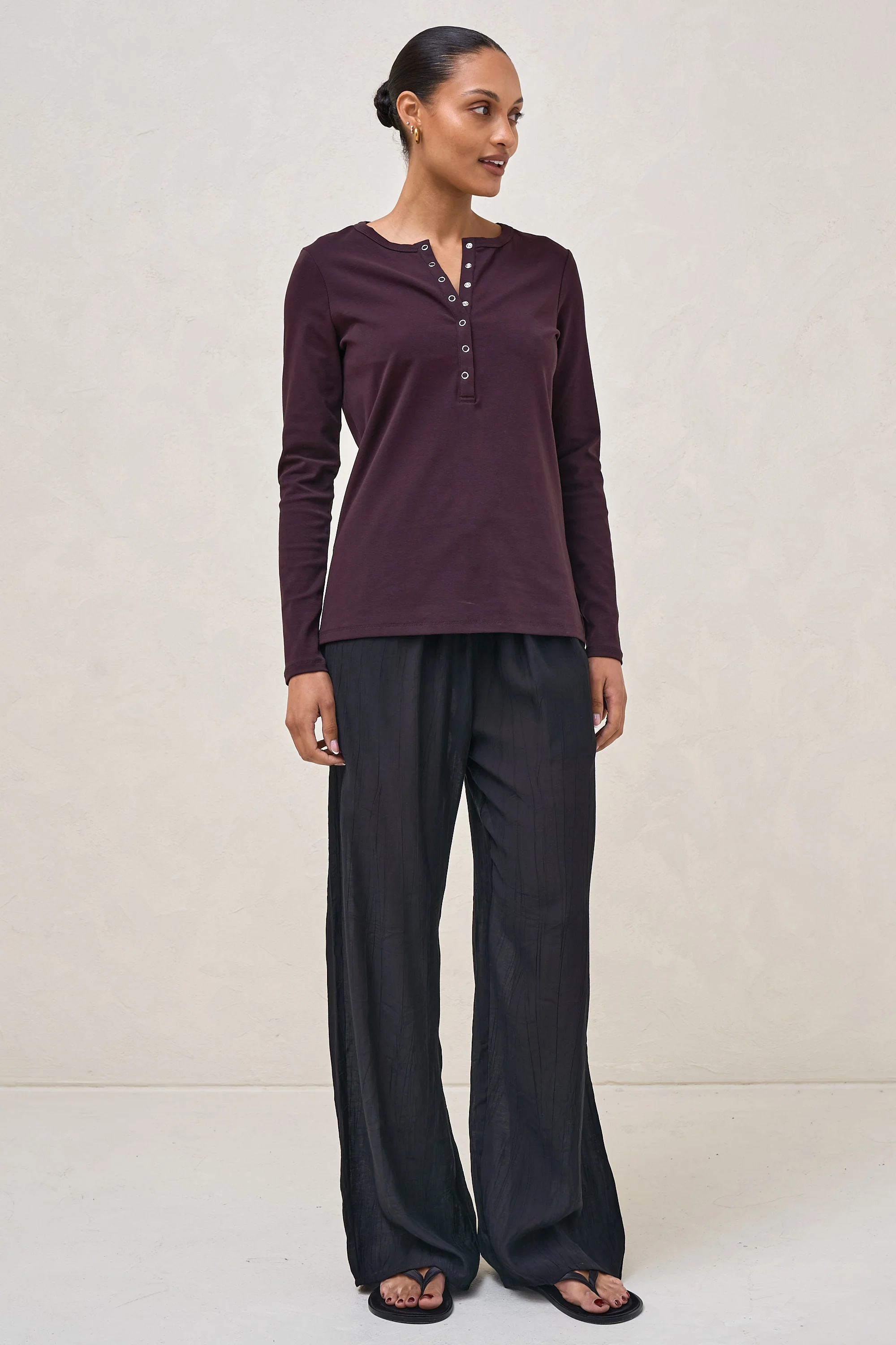 Whispers Long Sleeve Nursing Top - Deep Plum - Image 7