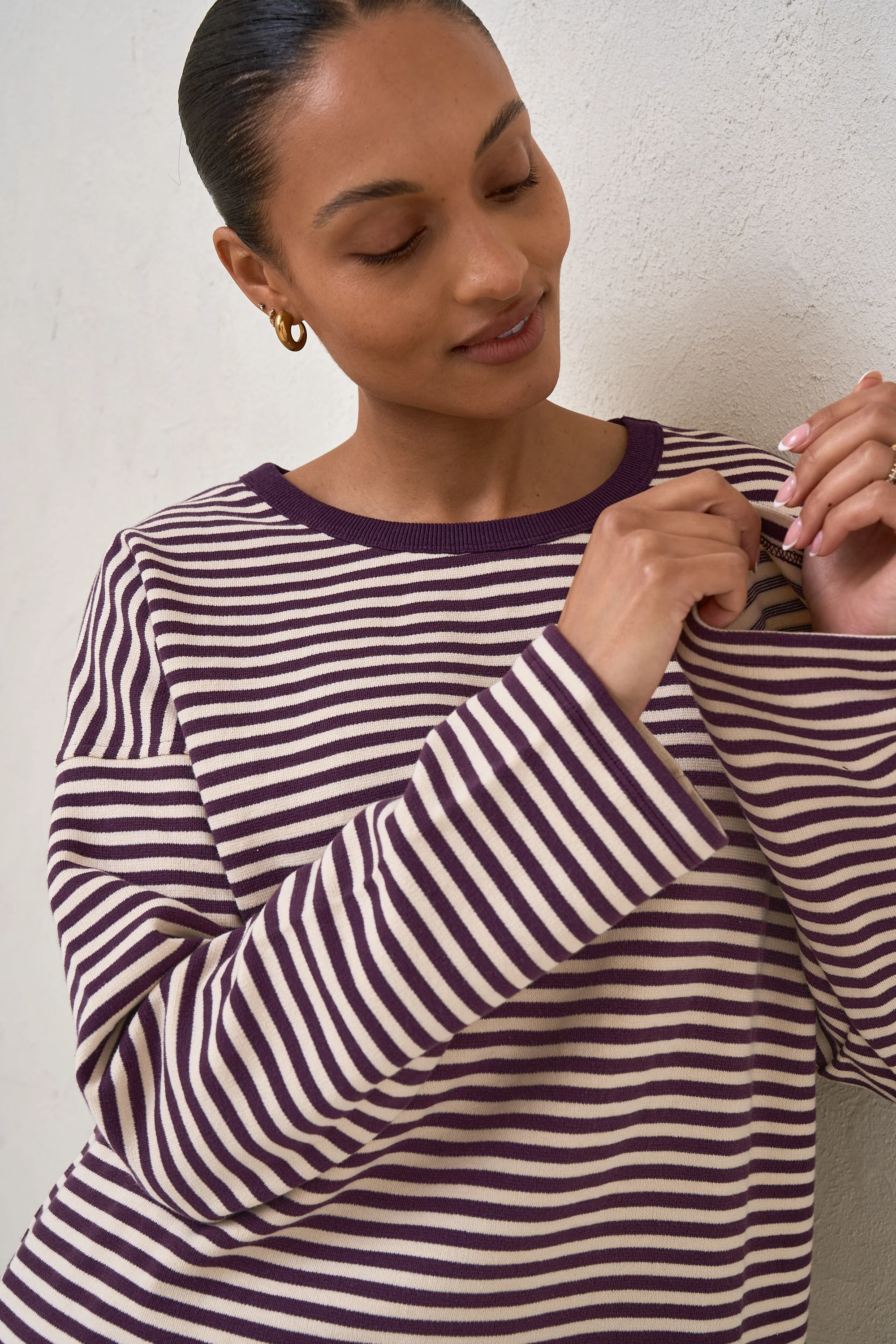 Outline Long Sleeve Top - Berry/Almond - Image 10