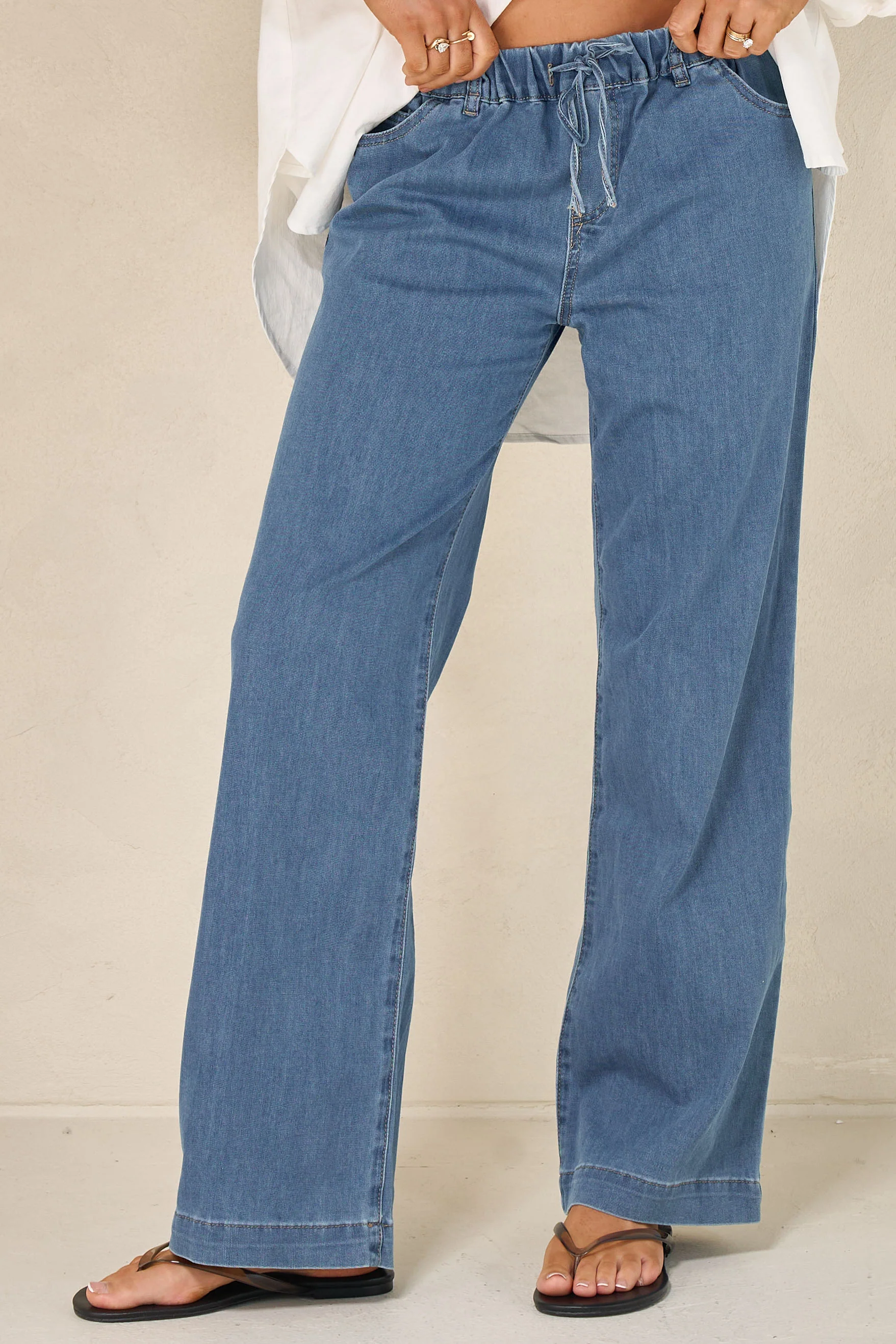 Frequent Wide Leg Jean -Blue Petite* - Image 7