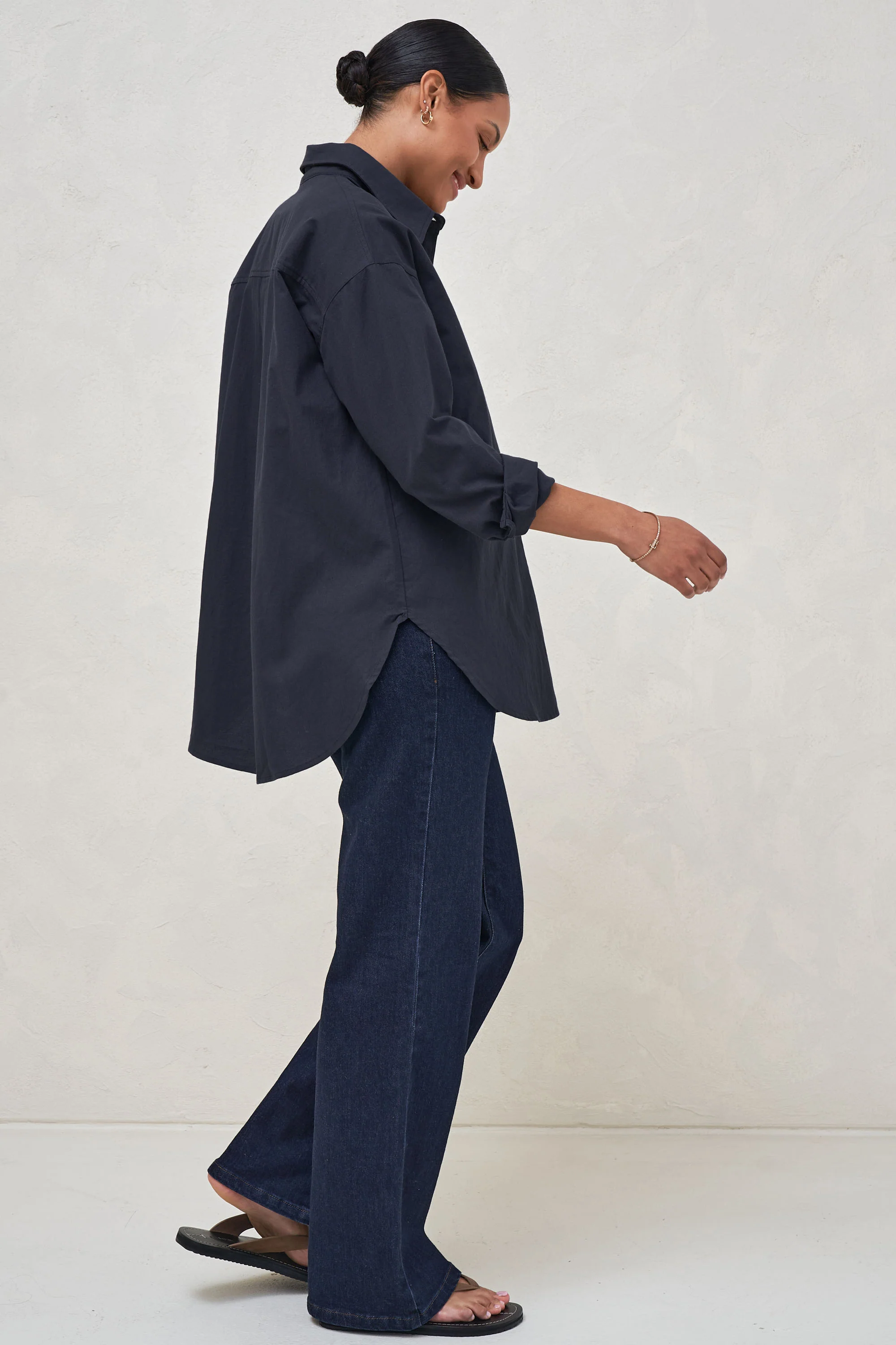 Perpetual Cotton Shirt - Navy - Image 3