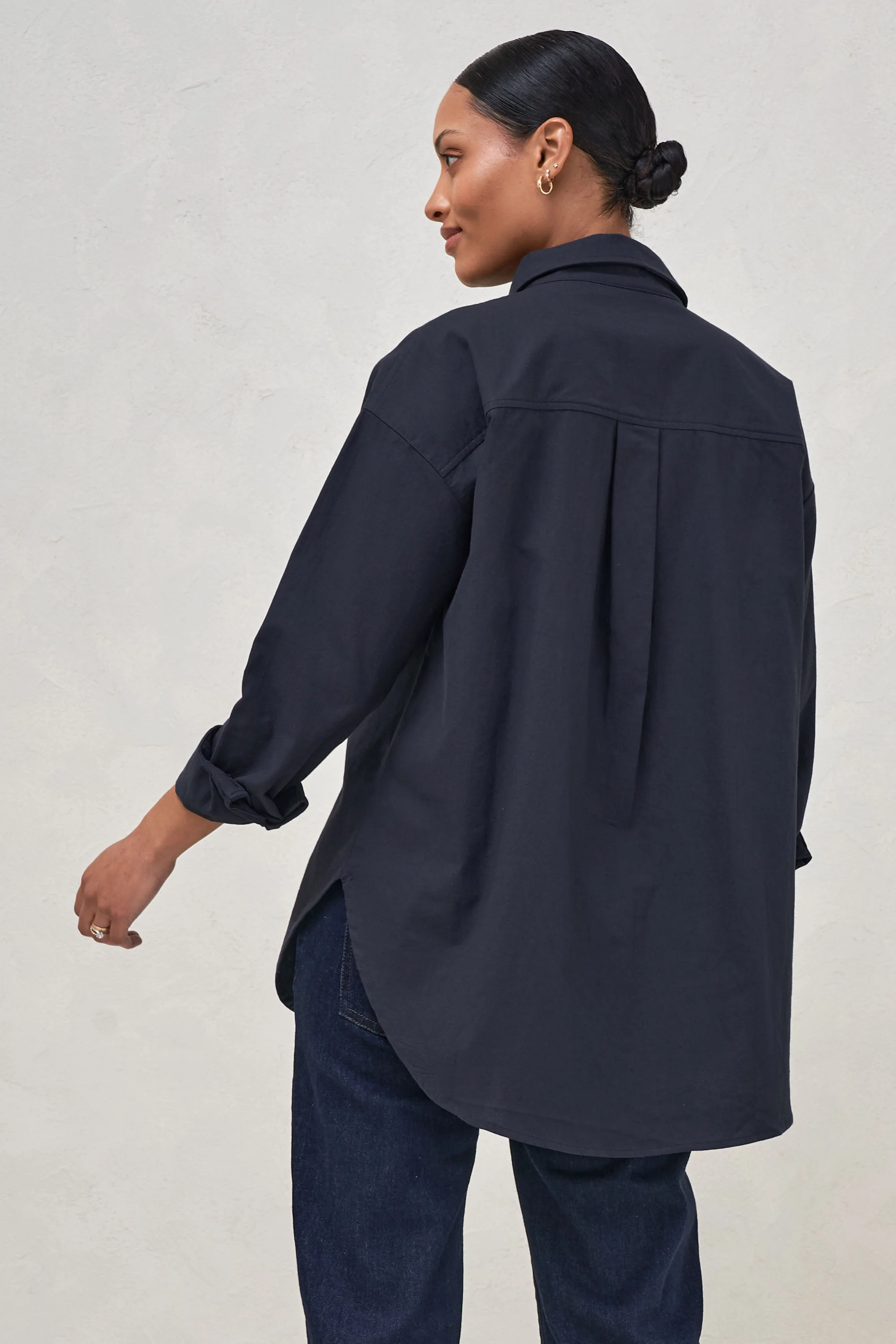 Perpetual Cotton Shirt - Navy - Image 4