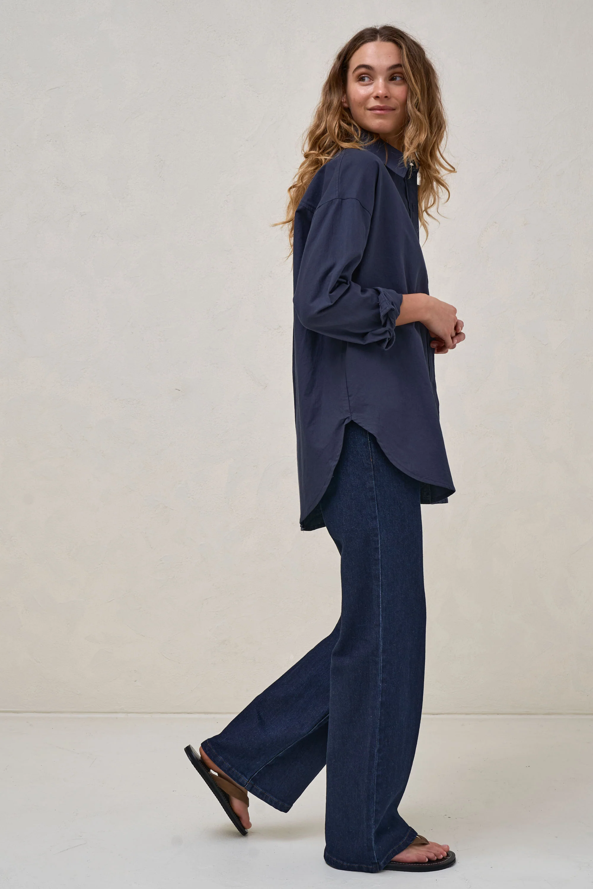 Perpetual Cotton Shirt - Navy - Image 7