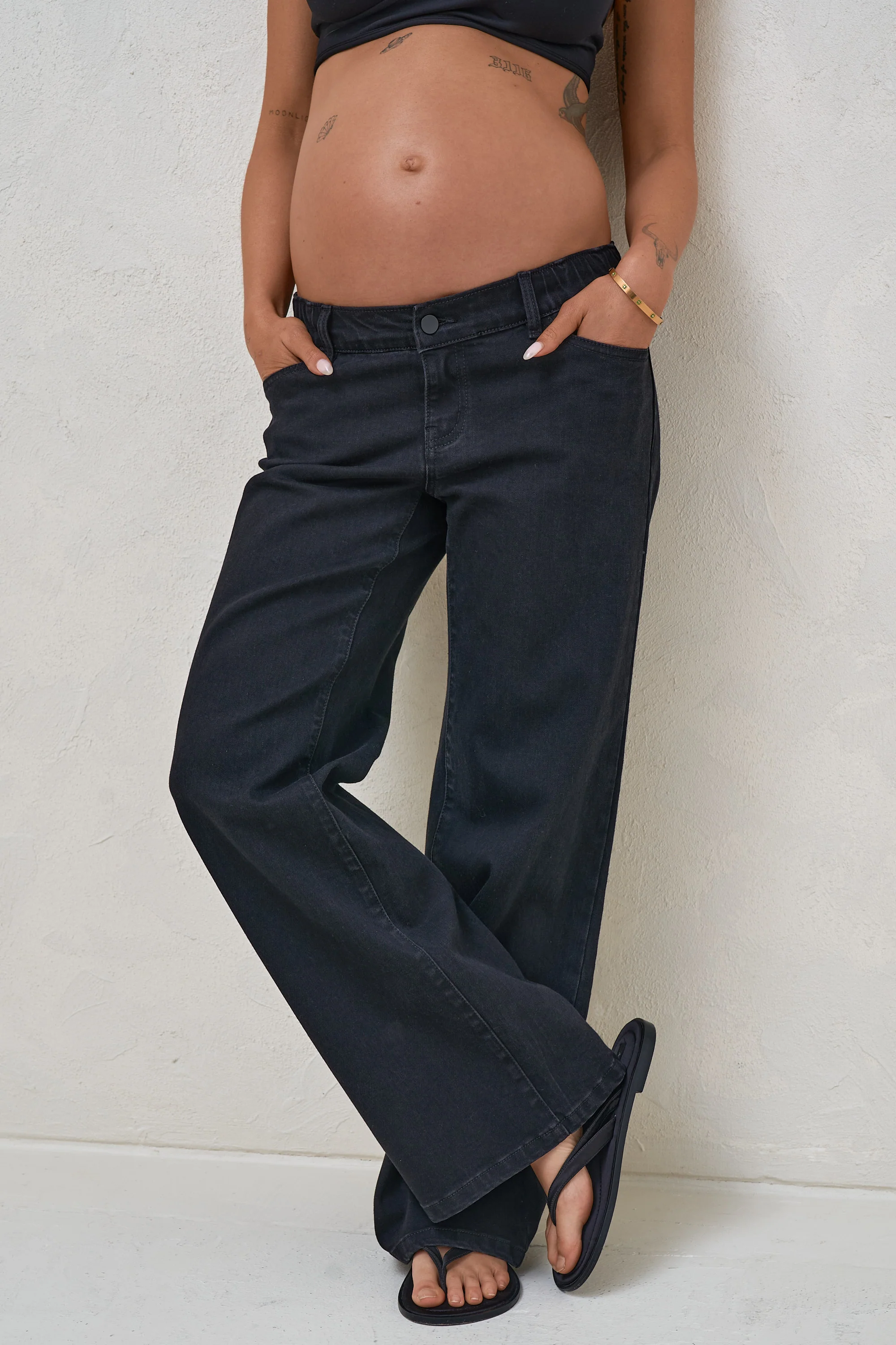 Day By Day Wide Leg Jeans - Black Onyx