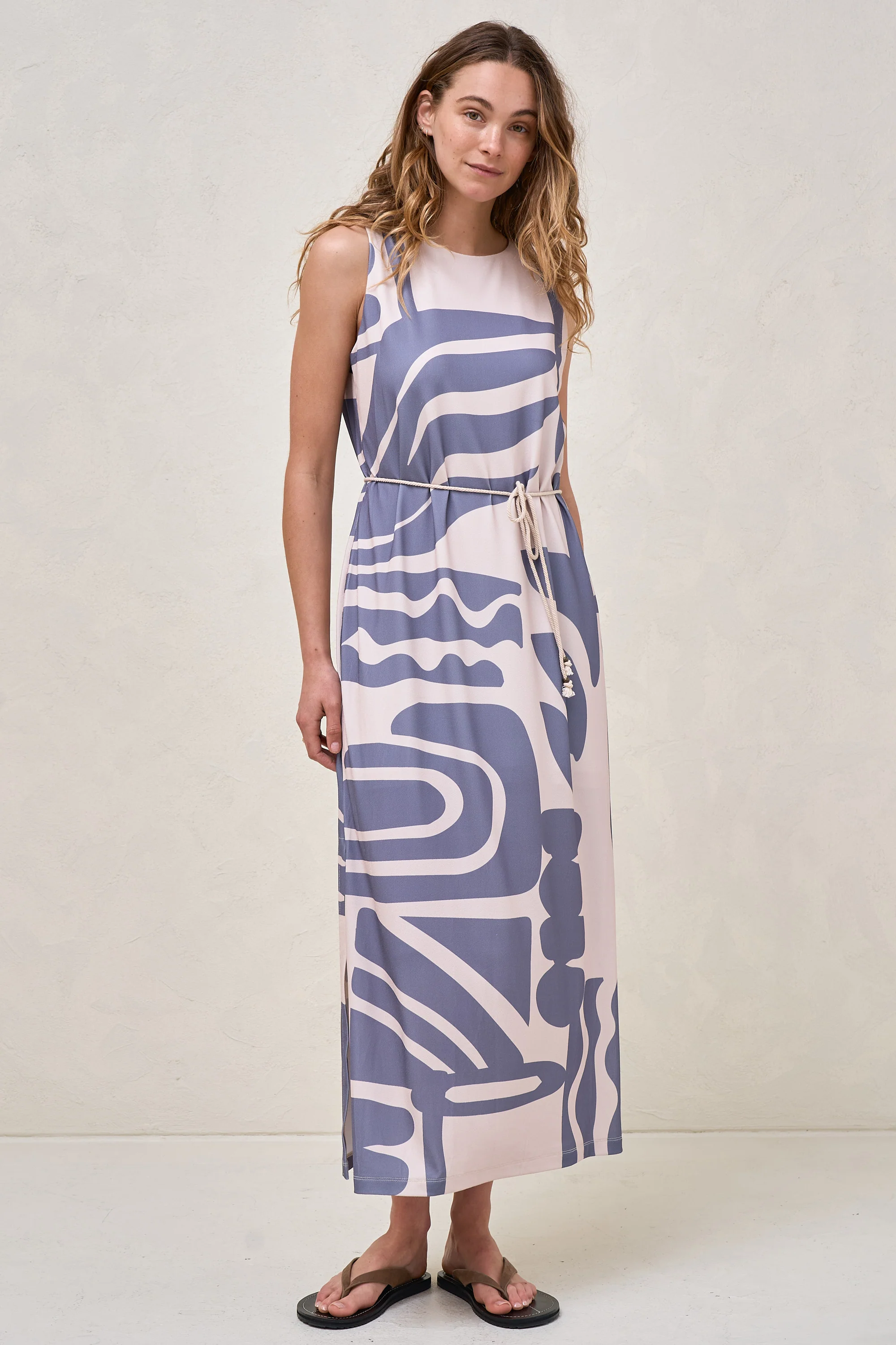 Calibration Nursing Column Dress -Blue Abstract - Image 6