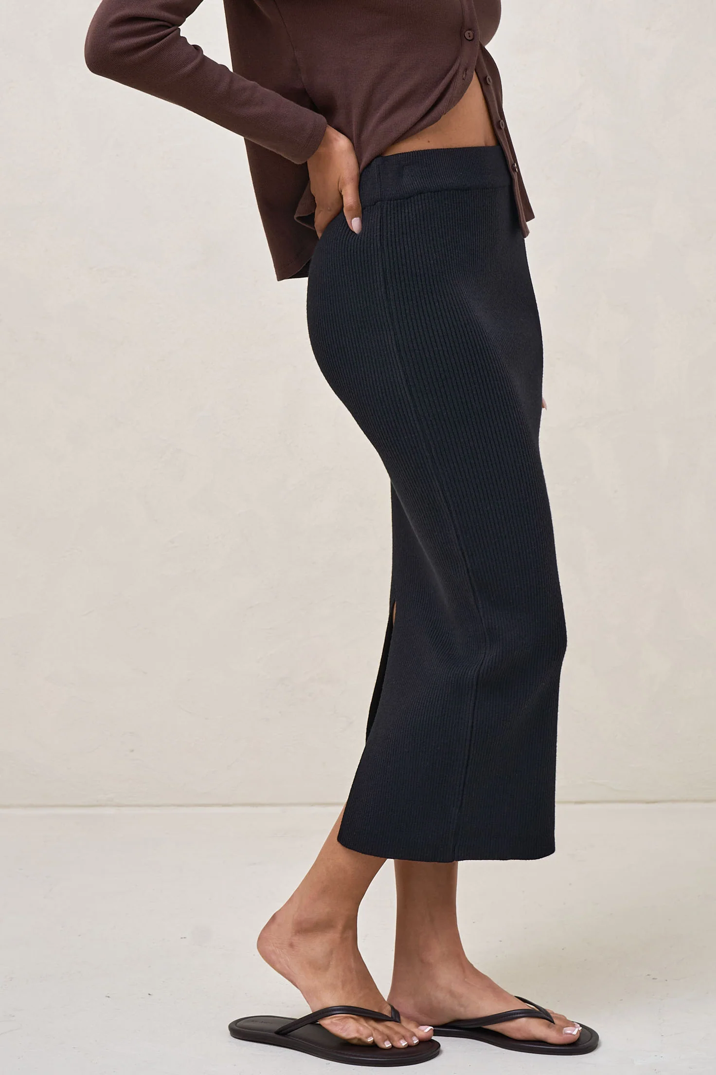 Serendipity Rib Skirt - Black - Image 6