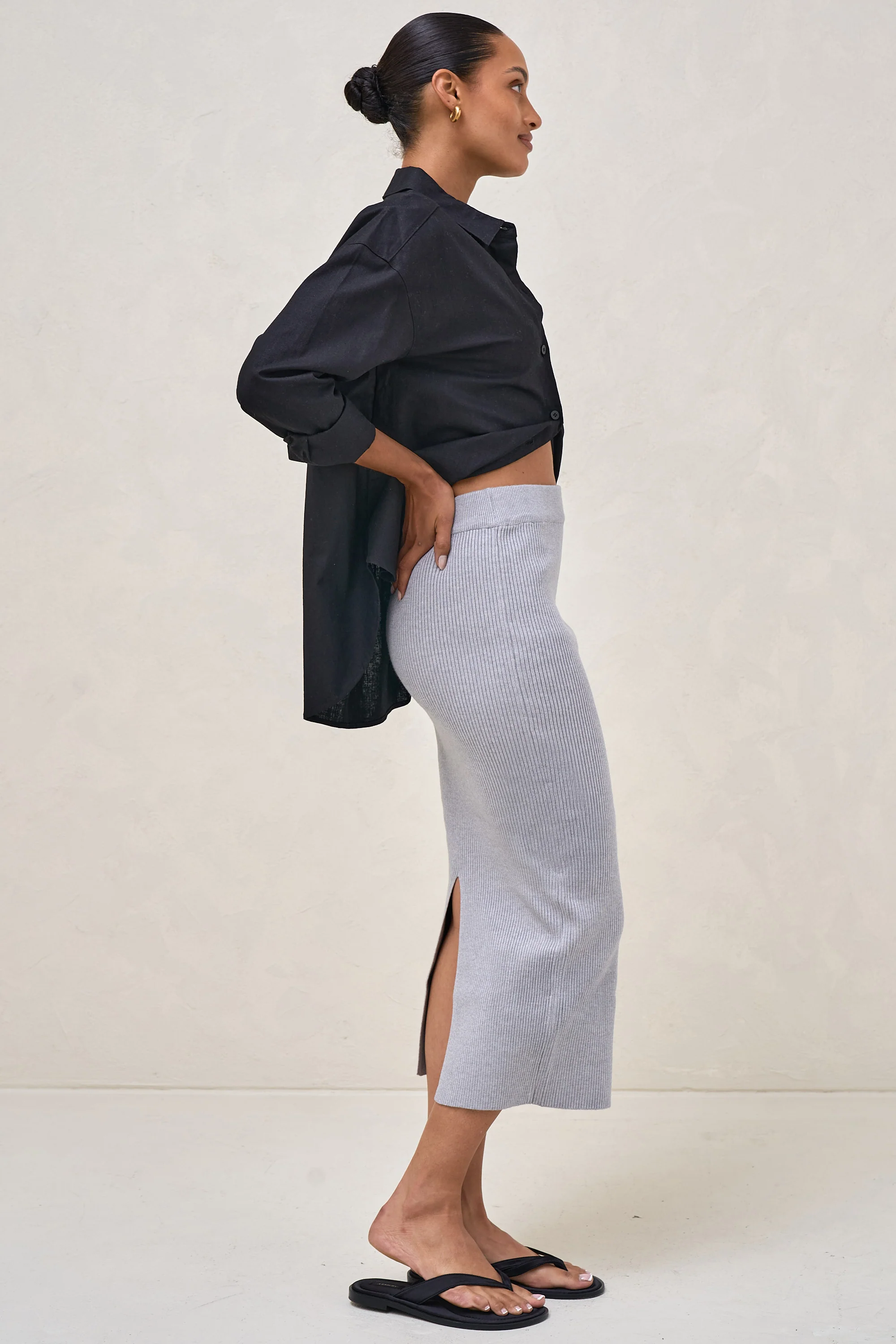 Serendipity Rib Skirt - Grey - Image 6
