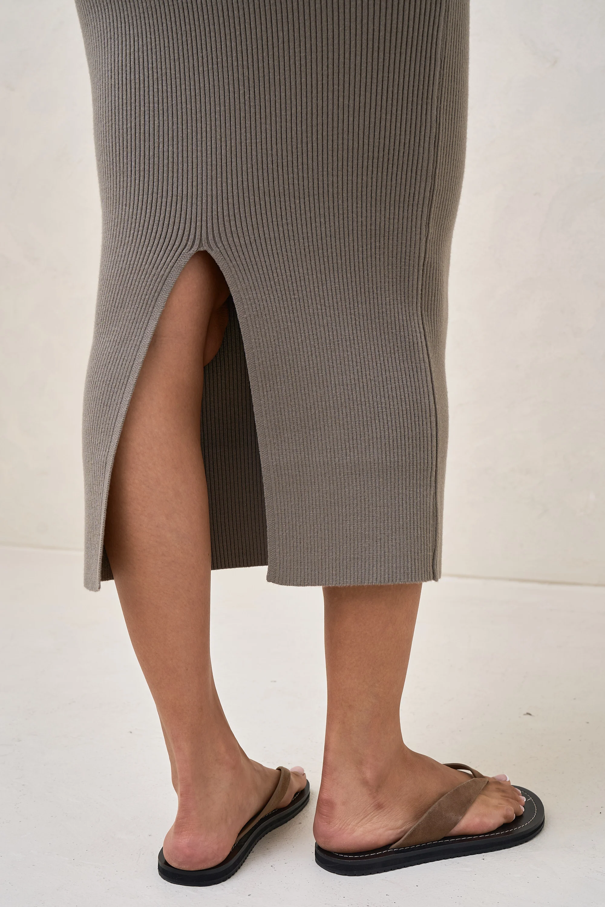 Serendipity Rib Skirt - Khaki - Image 9