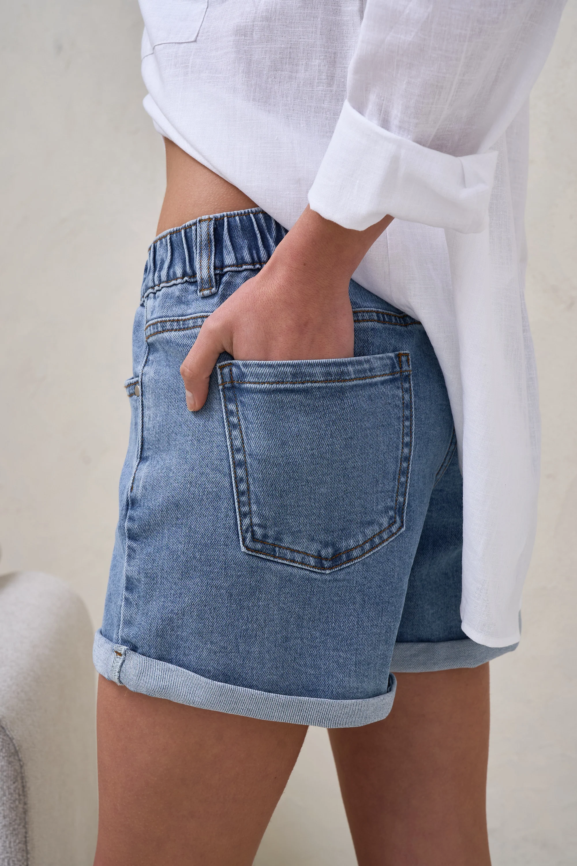 With Love Rolled Denim Short - Image 10