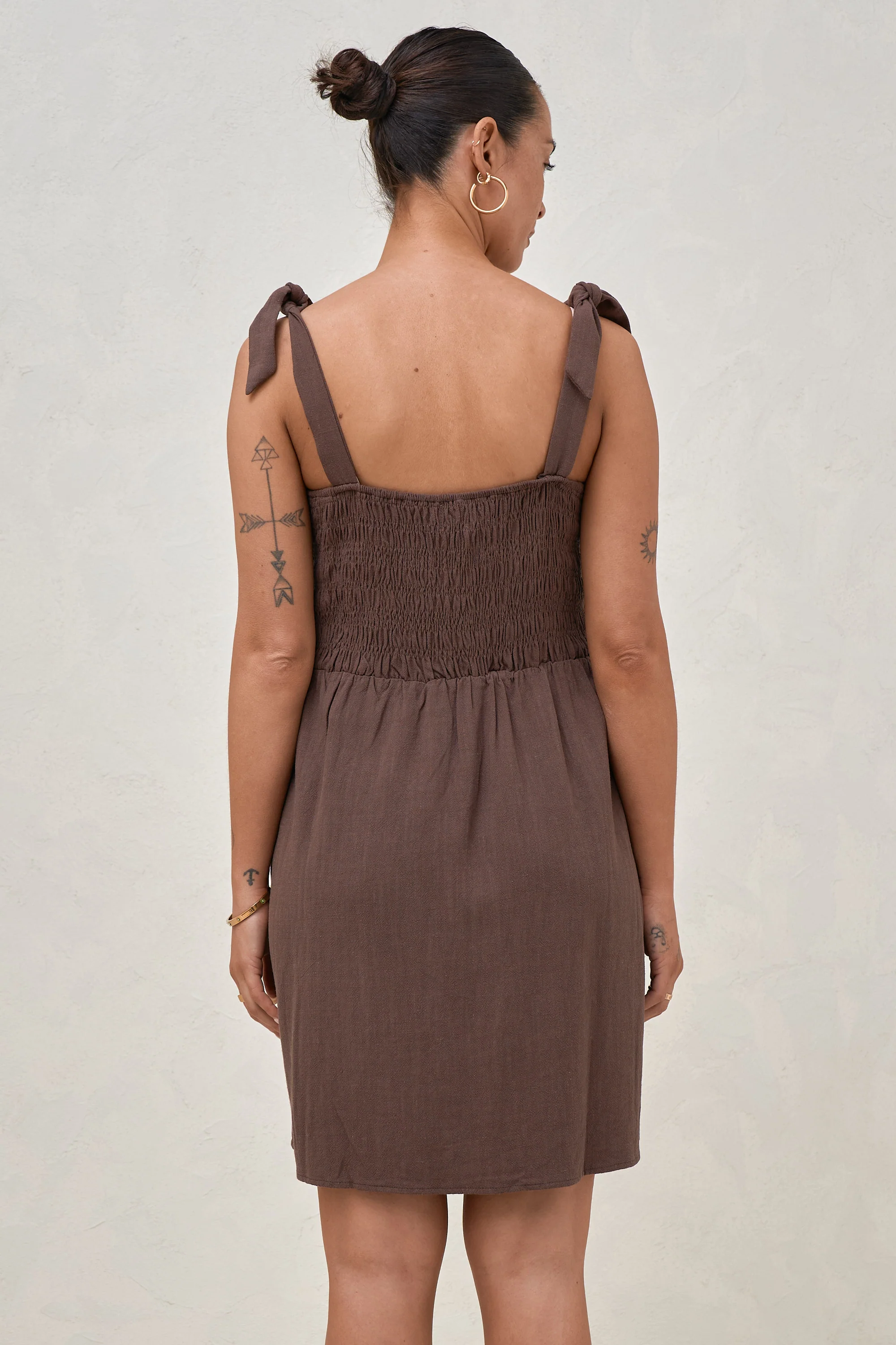 Breeze Along Mini Dress - Chocolate - Image 3