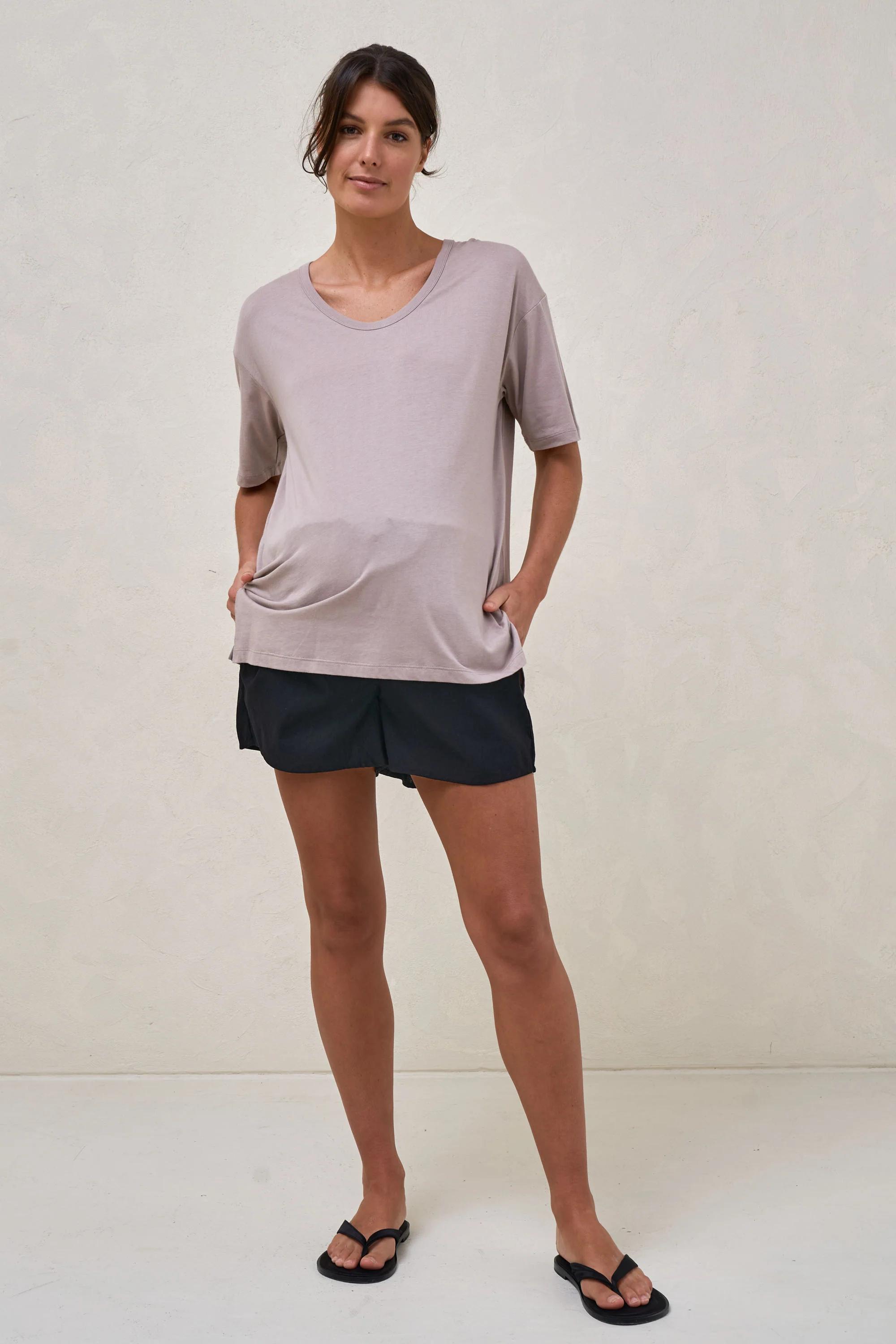 The Weekend Scoop Tee - Taupe* - Image 5