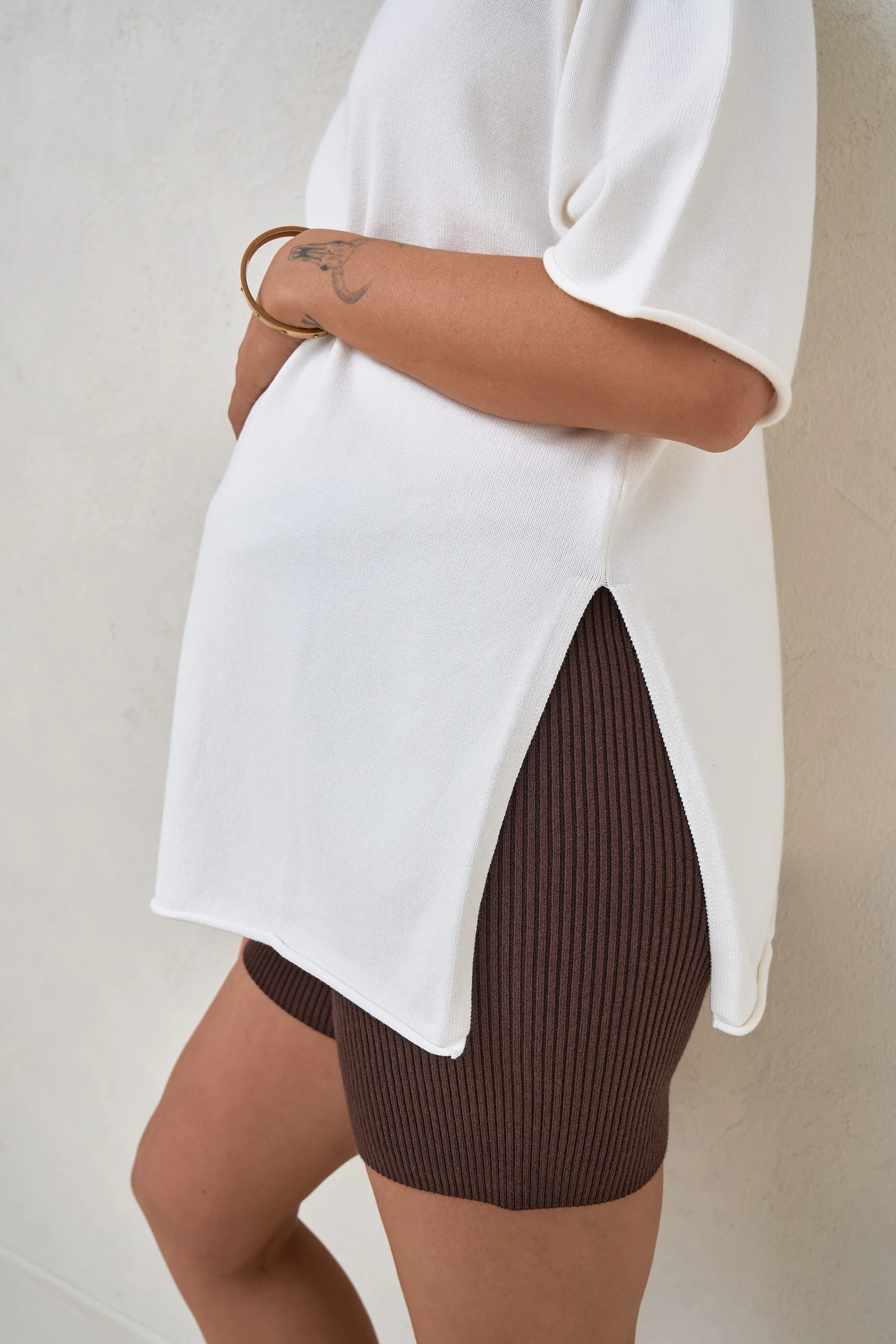 Cloud Nine Knit Tee - Ivory - Image 5