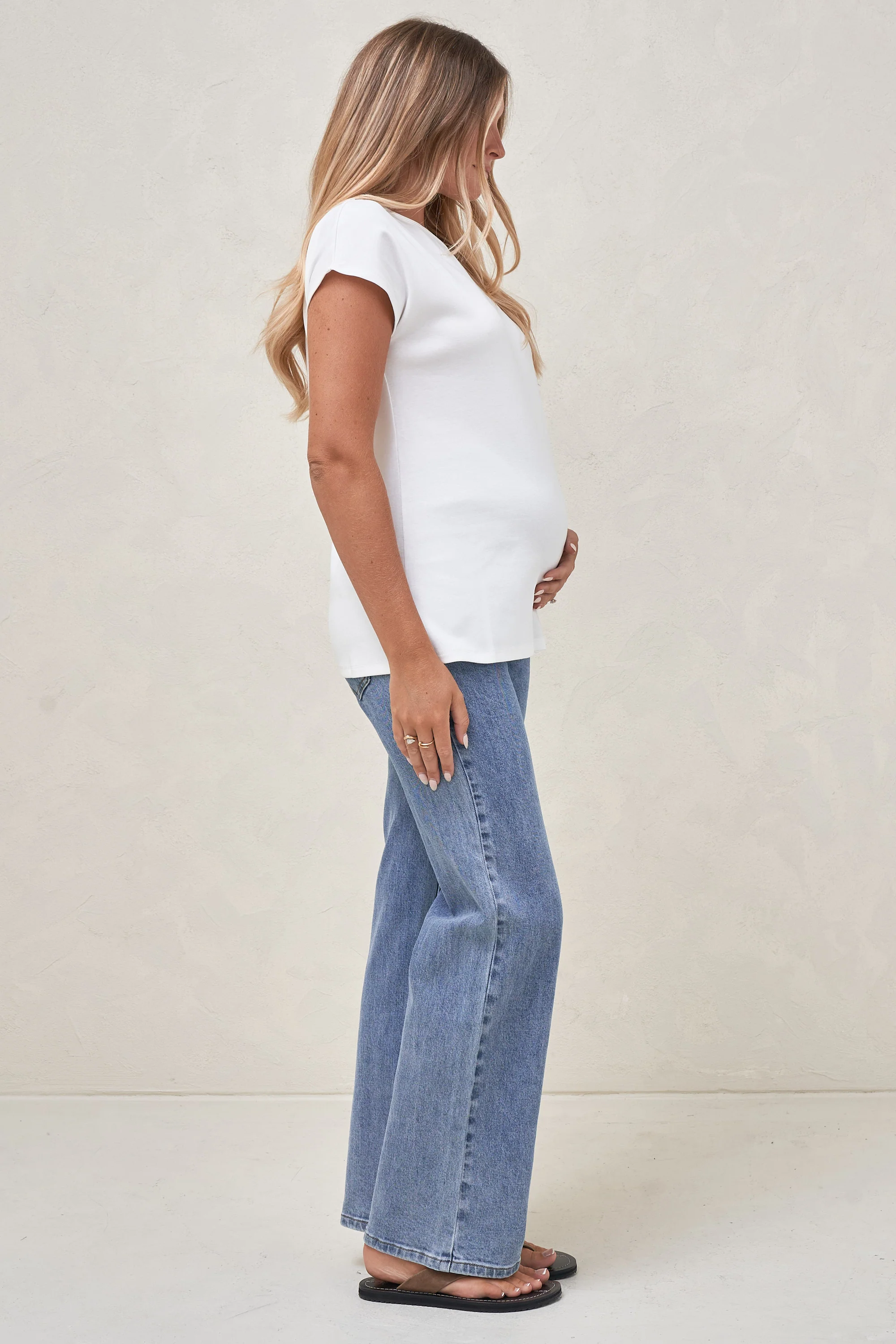 Minimalist Stretch Jersey Tee - White - Image 2