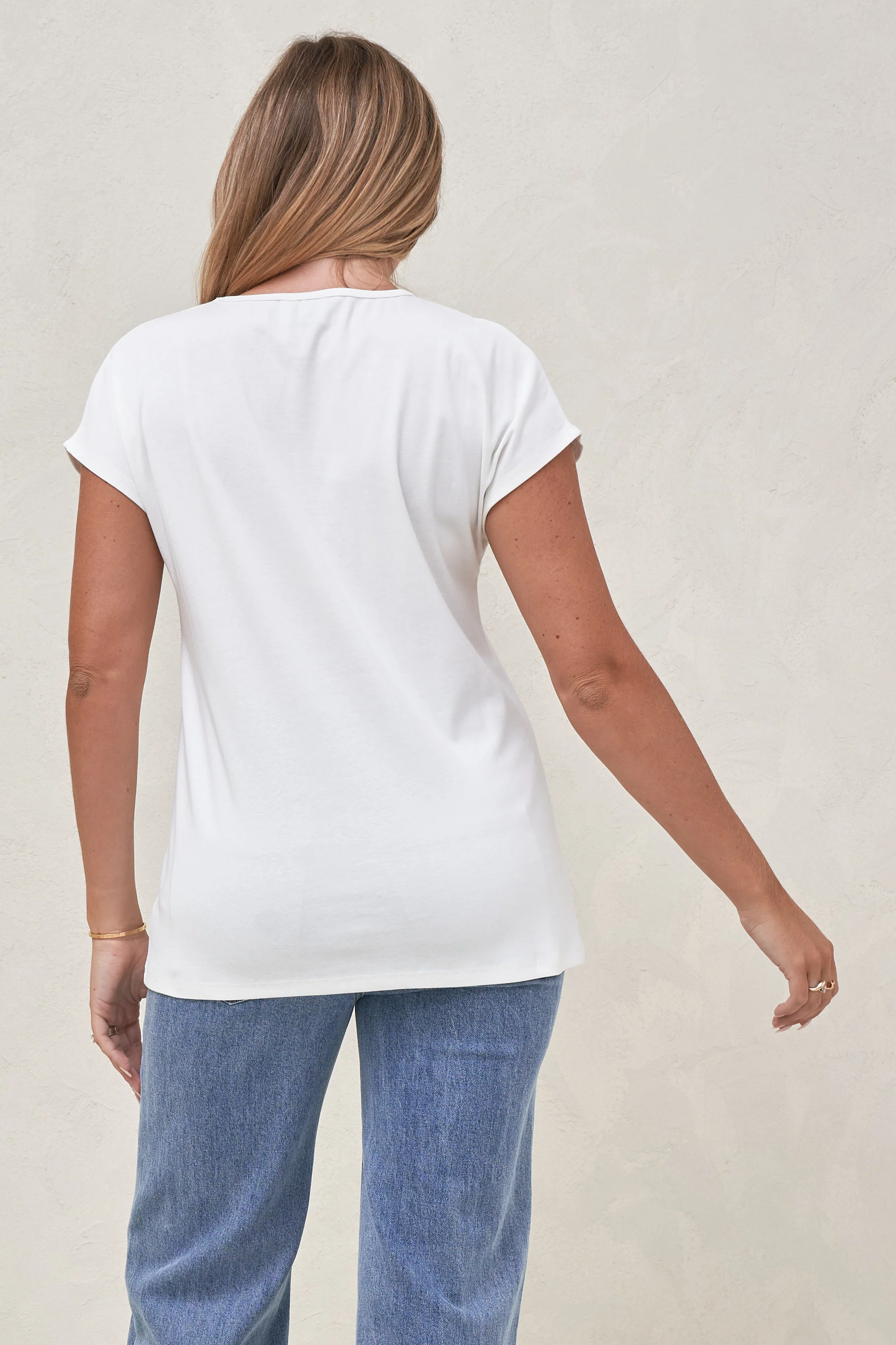 Minimalist Stretch Jersey Tee - White - Image 3