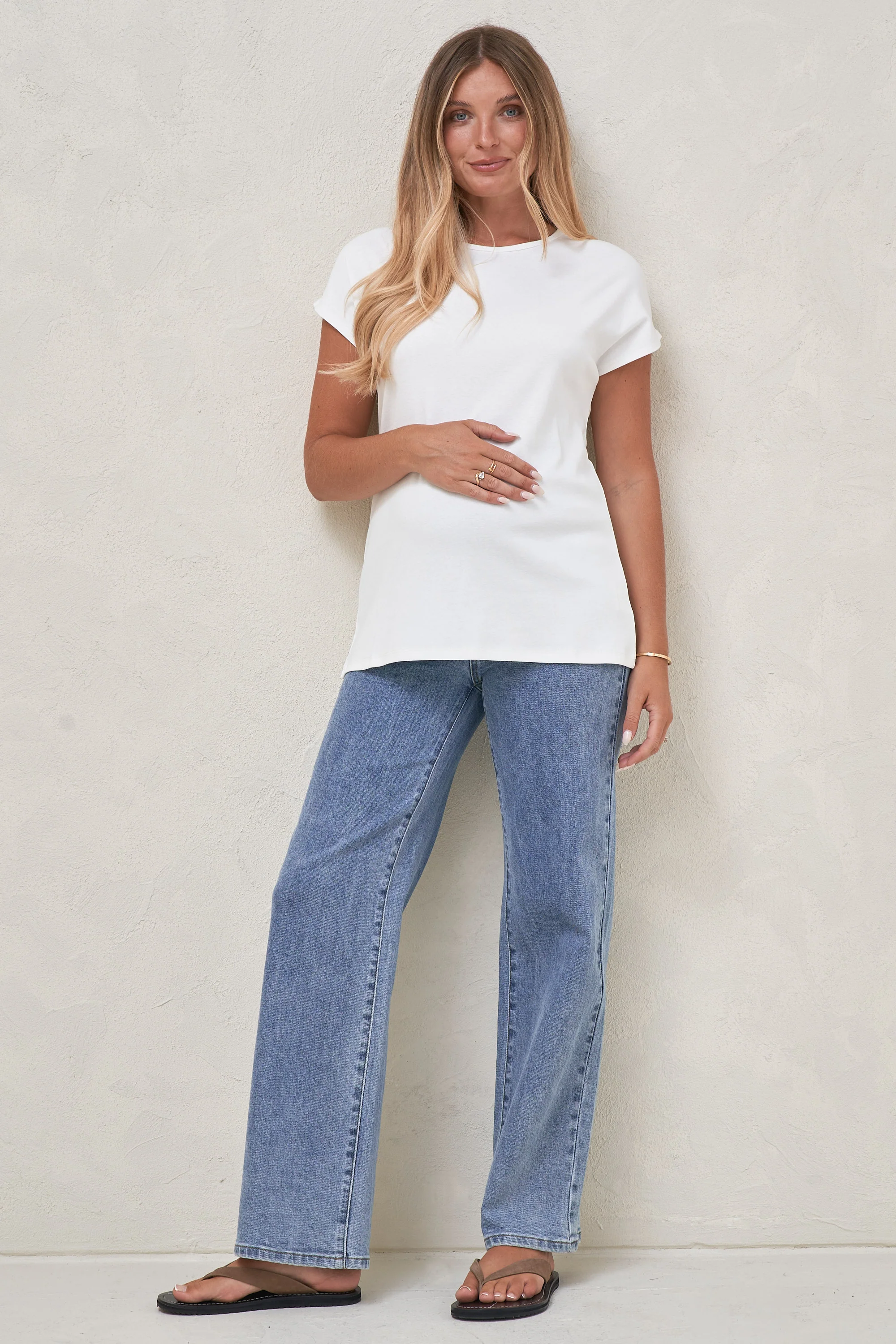 Minimalist Stretch Jersey Tee - White - Image 5