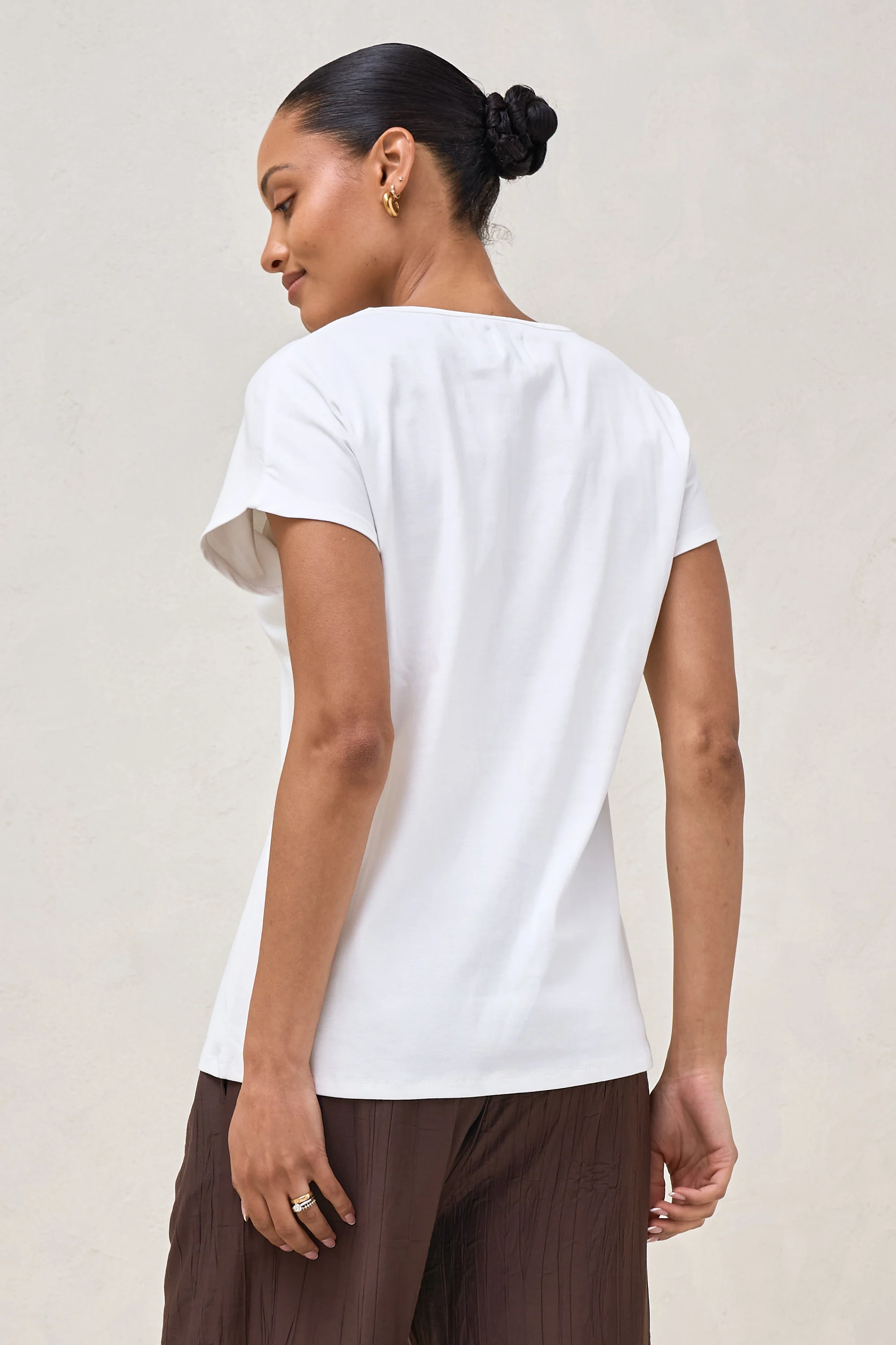 Minimalist Stretch Jersey Tee - White - Image 8