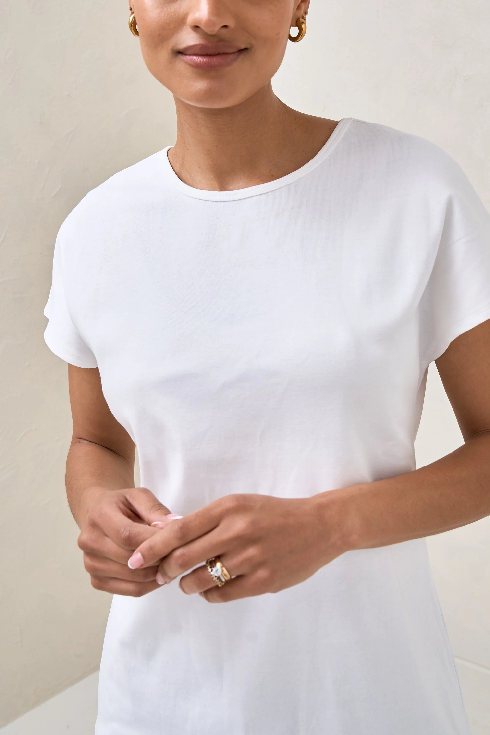 Minimalist Stretch Jersey Tee - White - Image 9