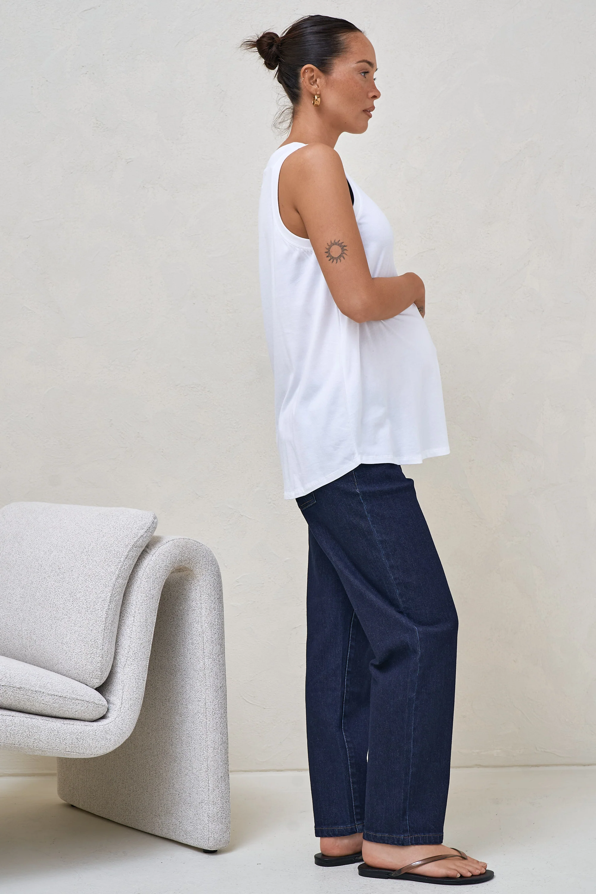 Into It Curved Hem Tank - White - Image 2